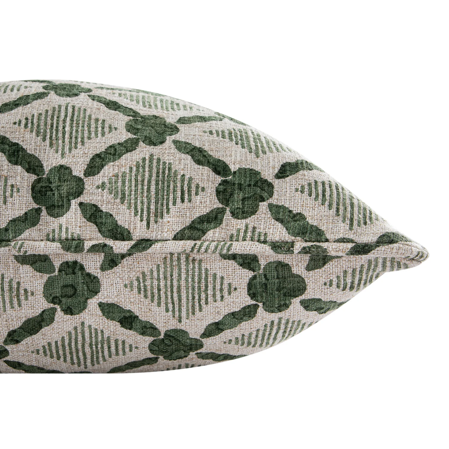 Tessera Spruce Green Luxury Linen Cushion - Image 2