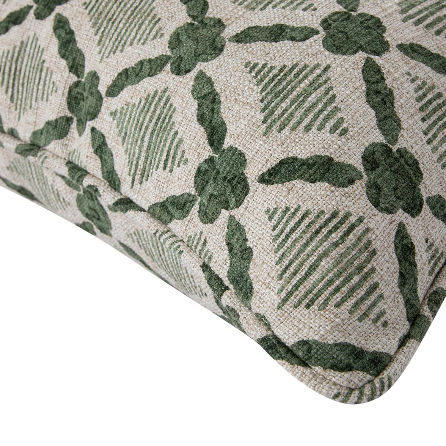 Tessera Spruce Green Luxury Linen Cushion - Image 3