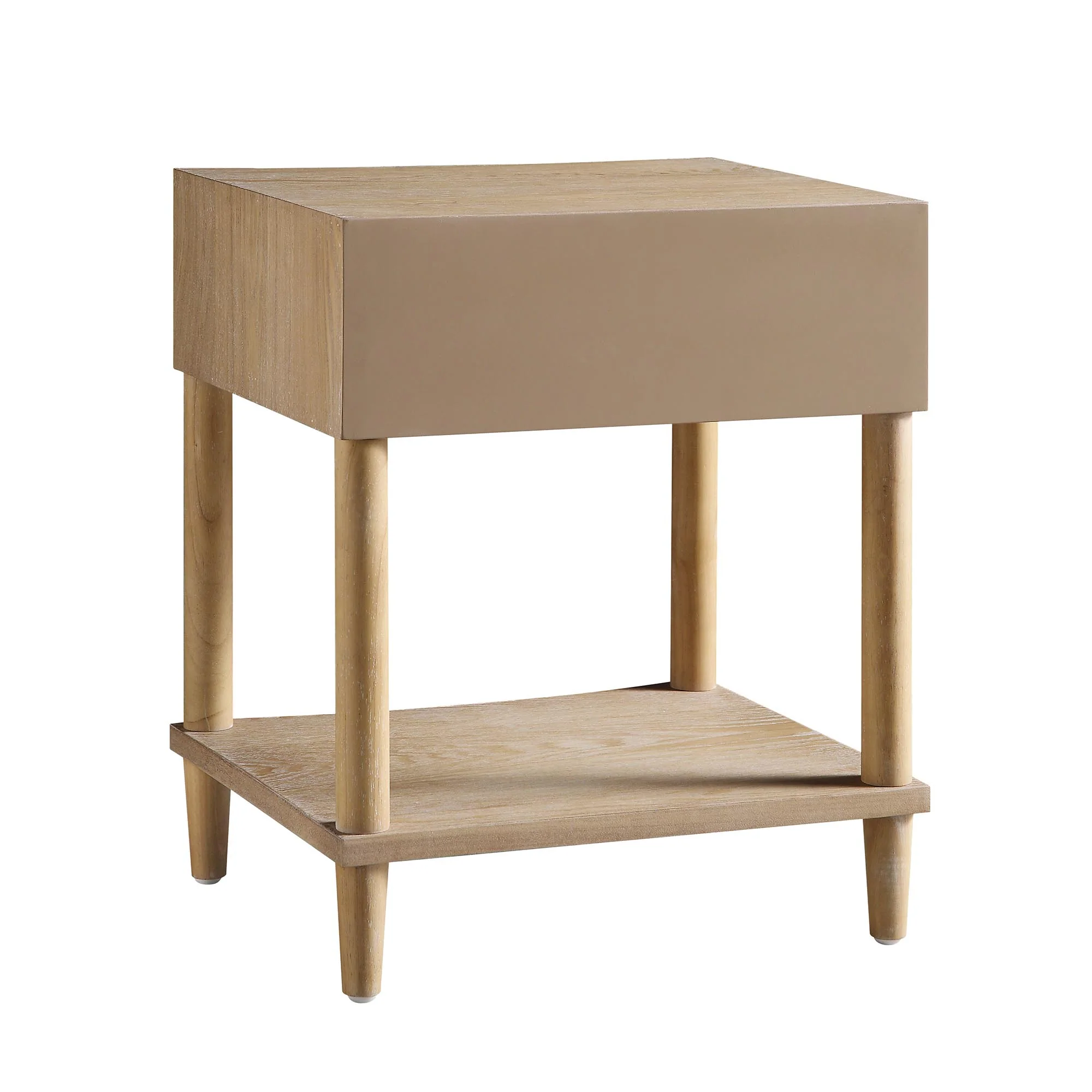 Thalia Concave 1 Drawer Bedside Table, Natural - Image 10
