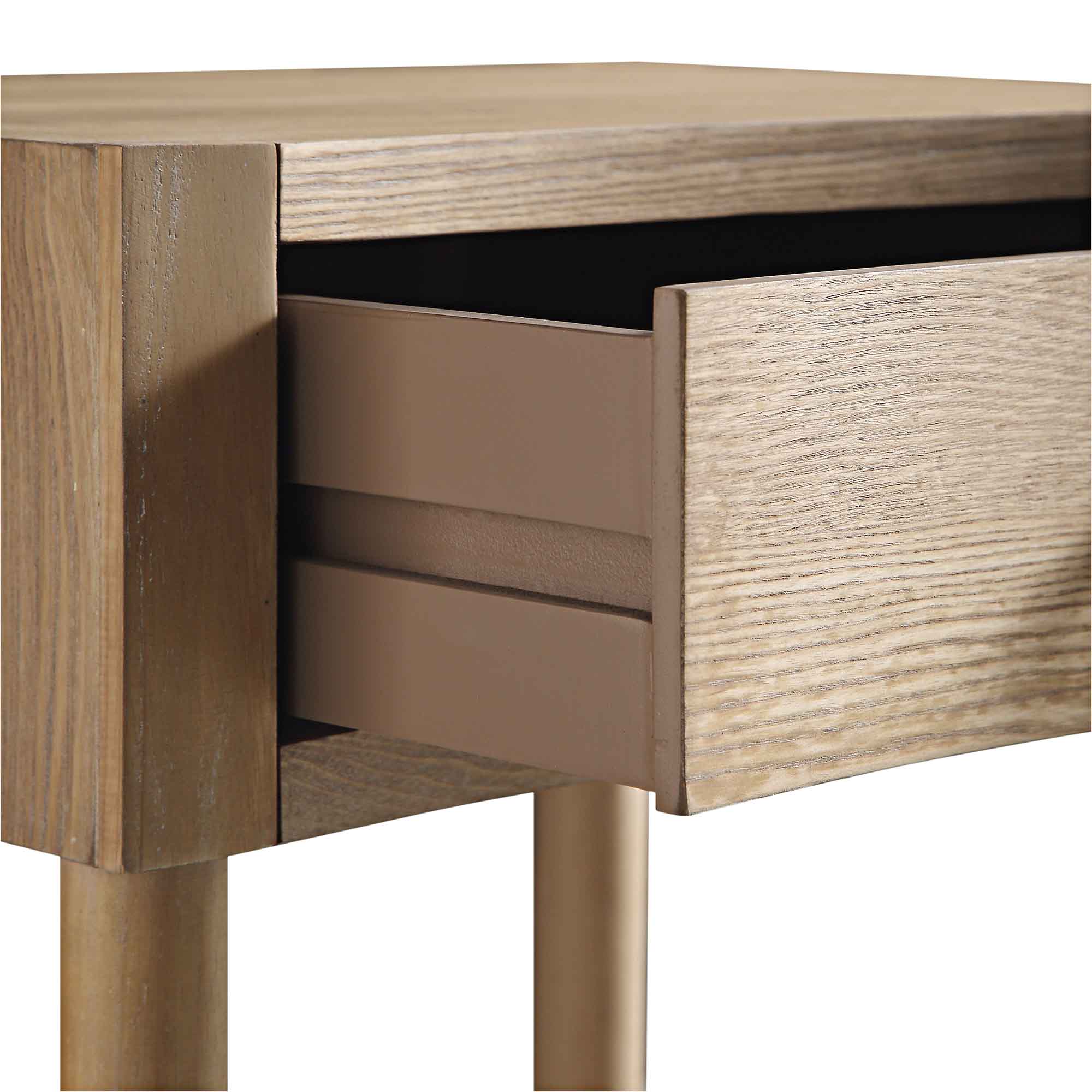 Thalia Concave 1 Drawer Bedside Table, Natural - Image 14