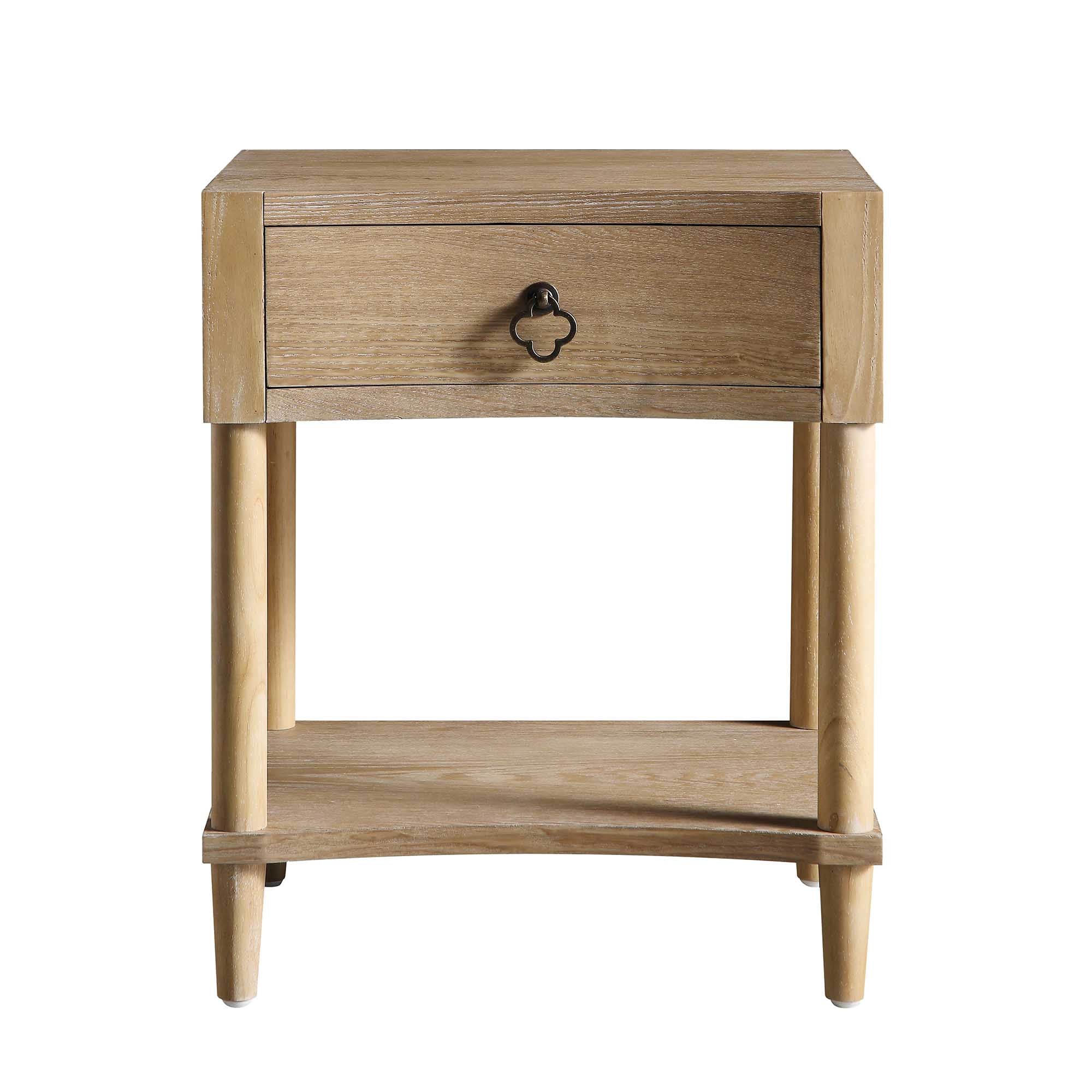 Thalia Concave 1 Drawer Bedside Table, Natural - Image 4