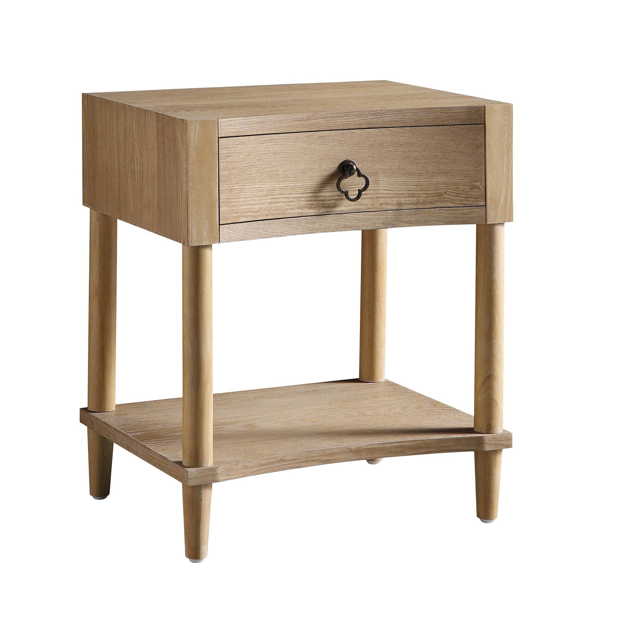 Thalia Concave 1 Drawer Bedside Table, Natural - Image 5