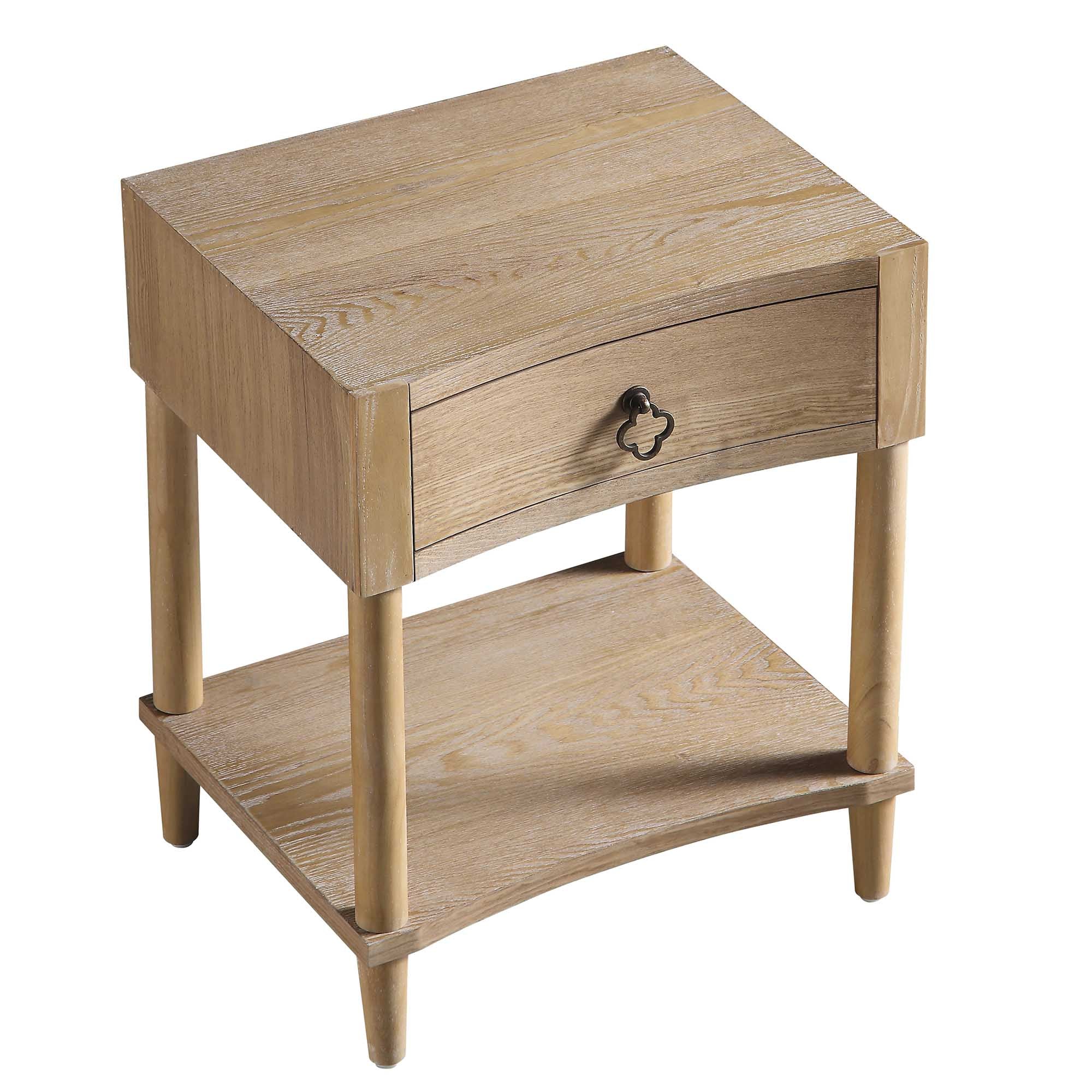 Thalia Concave 1 Drawer Bedside Table, Natural - Image 8