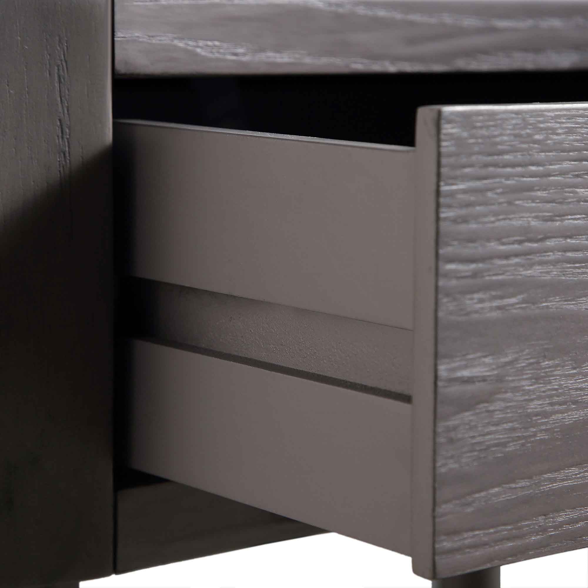 Thalia Concave 1 Drawer Bedside Table, Silver Oak - Image 13