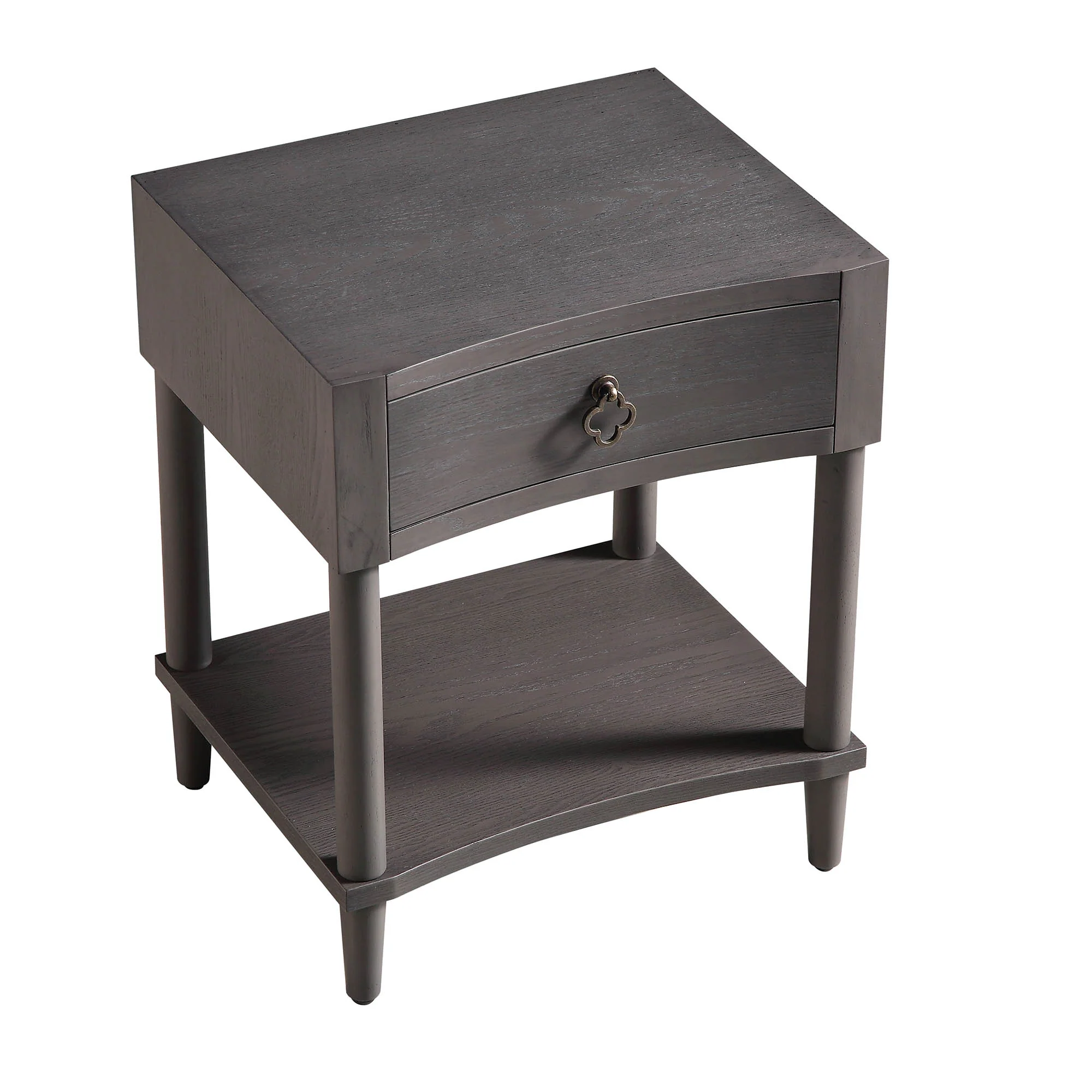 Thalia Concave 1 Drawer Bedside Table, Silver Oak - Image 8