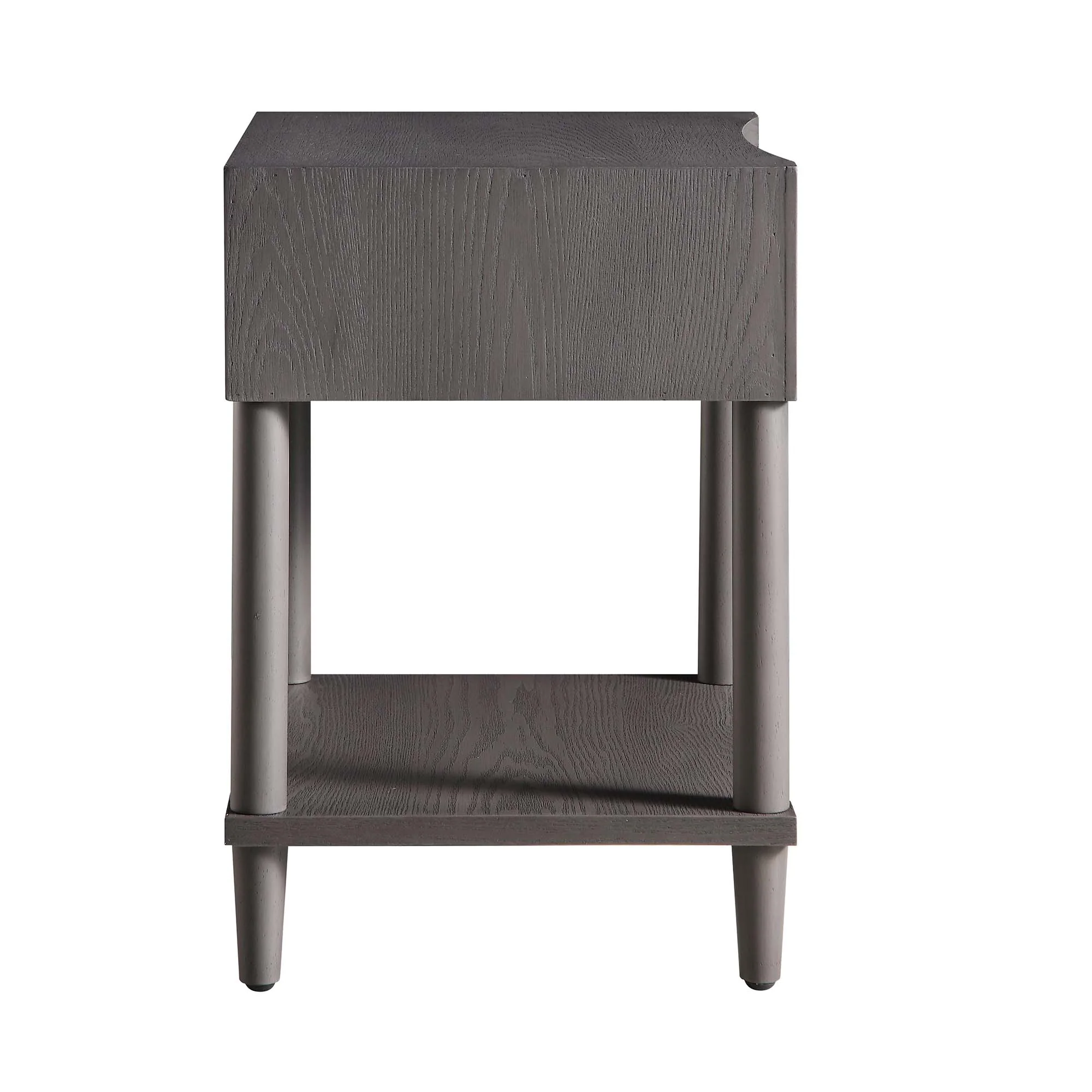Thalia Concave 1 Drawer Bedside Table, Silver Oak - Image 9
