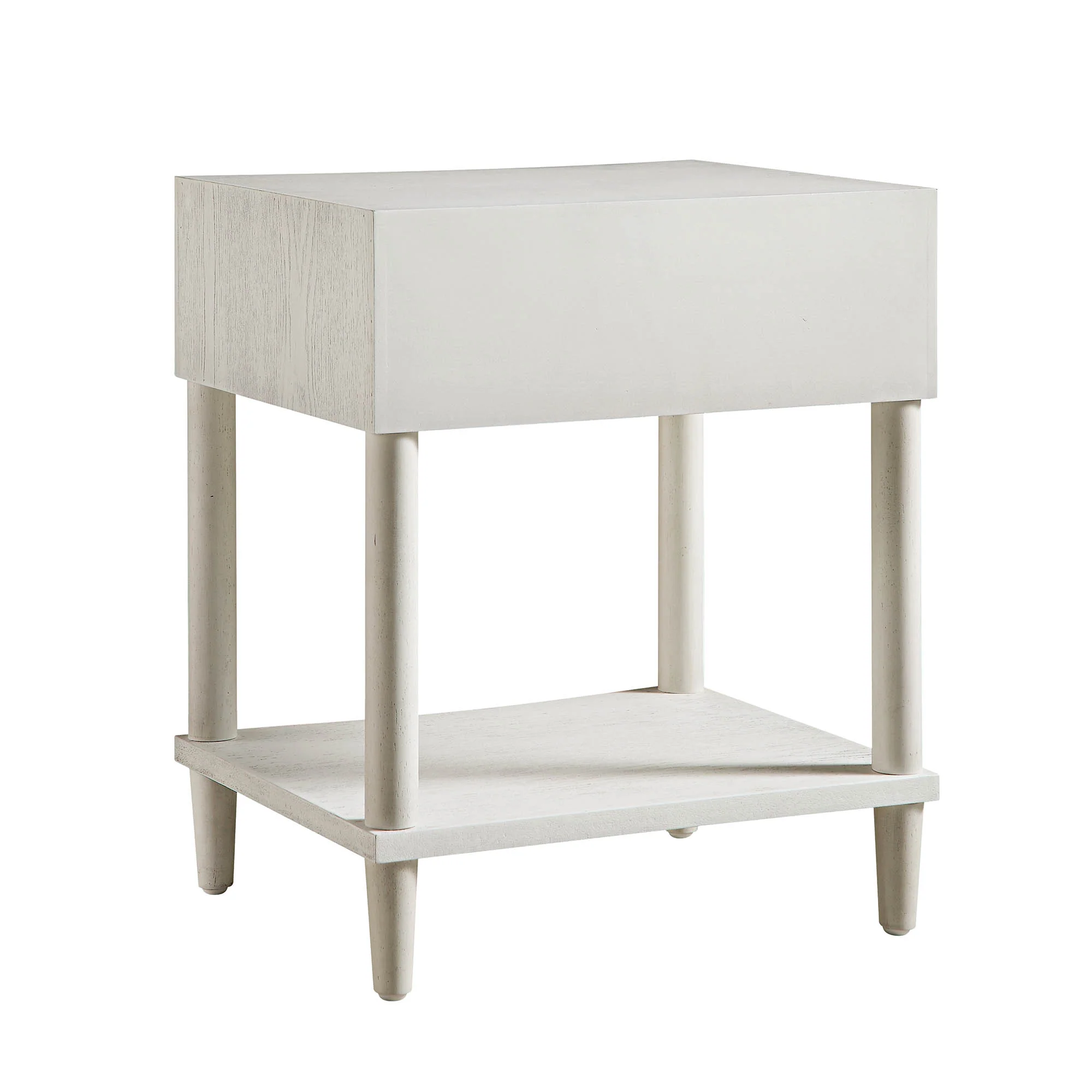 Thalia Concave 1 Drawer Bedside Table, Washed White - Image 10