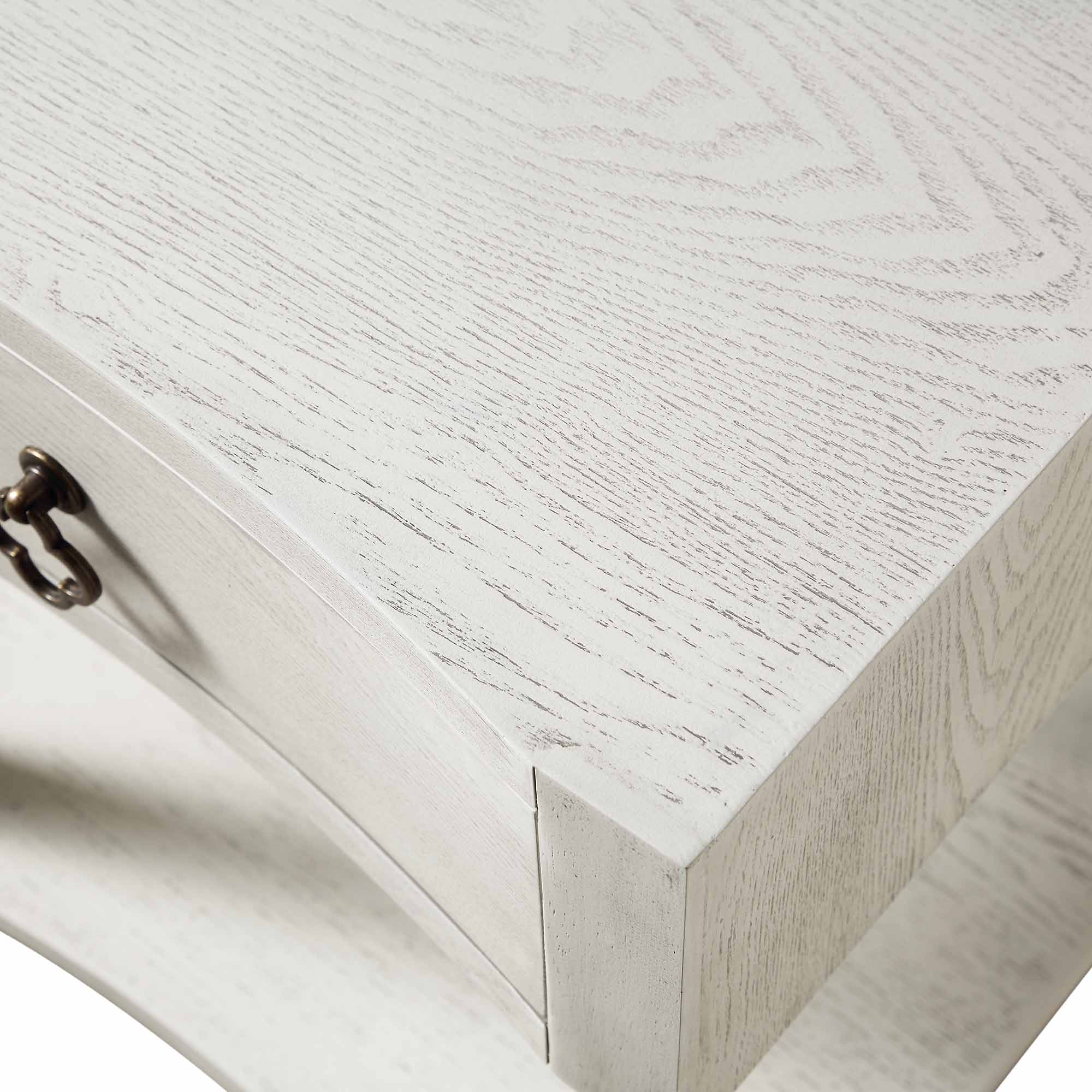 Thalia Concave 1 Drawer Bedside Table, Washed White - Image 13