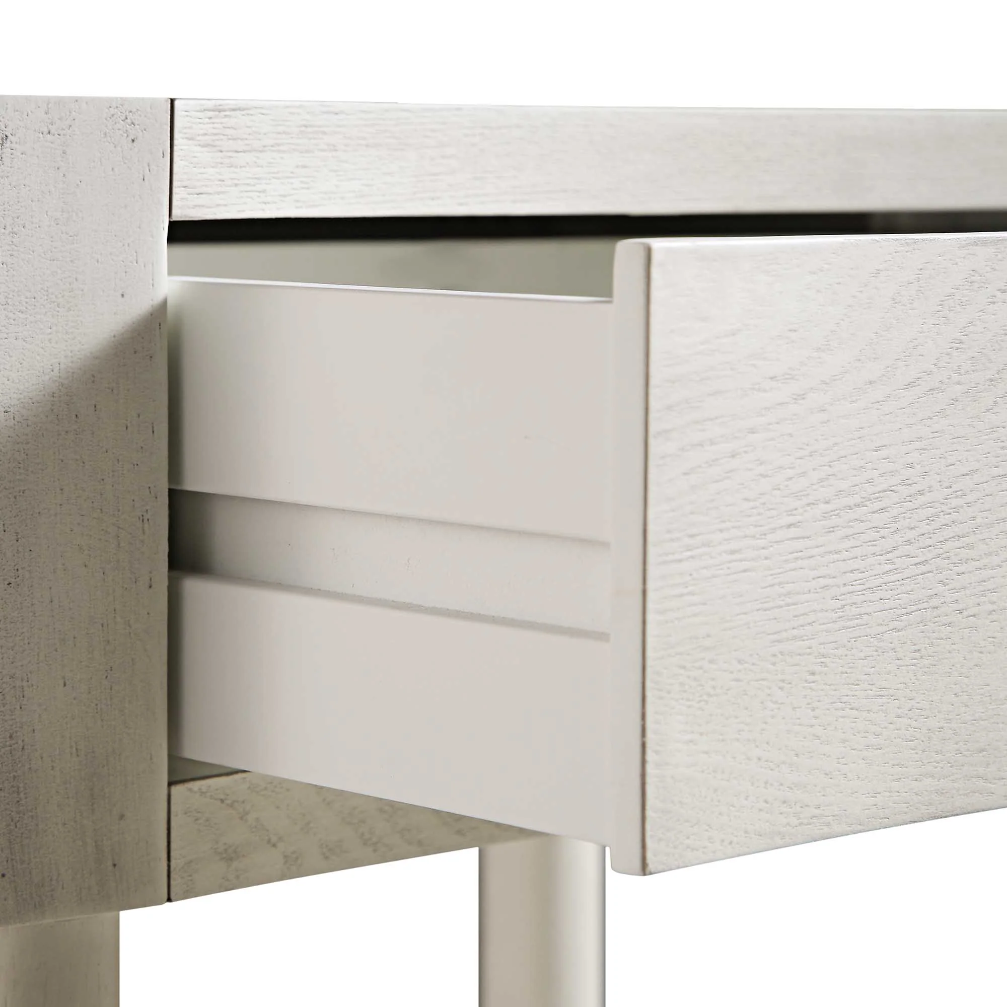 Thalia Concave 1 Drawer Bedside Table, Washed White - Image 14