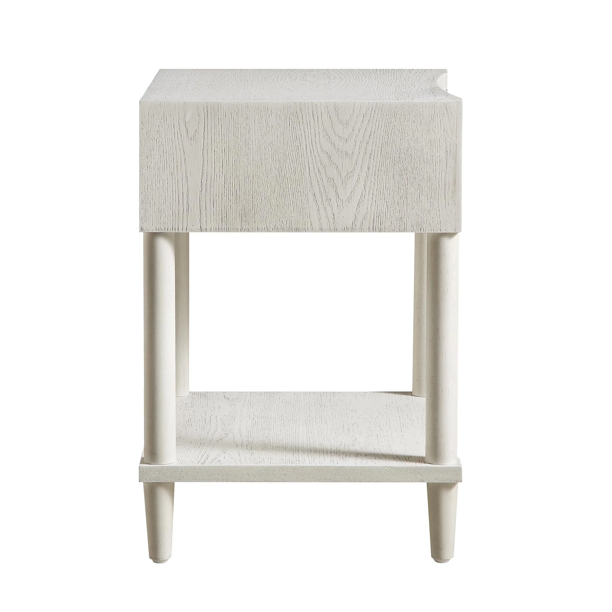 Thalia Concave 1 Drawer Bedside Table, Washed White - Image 9