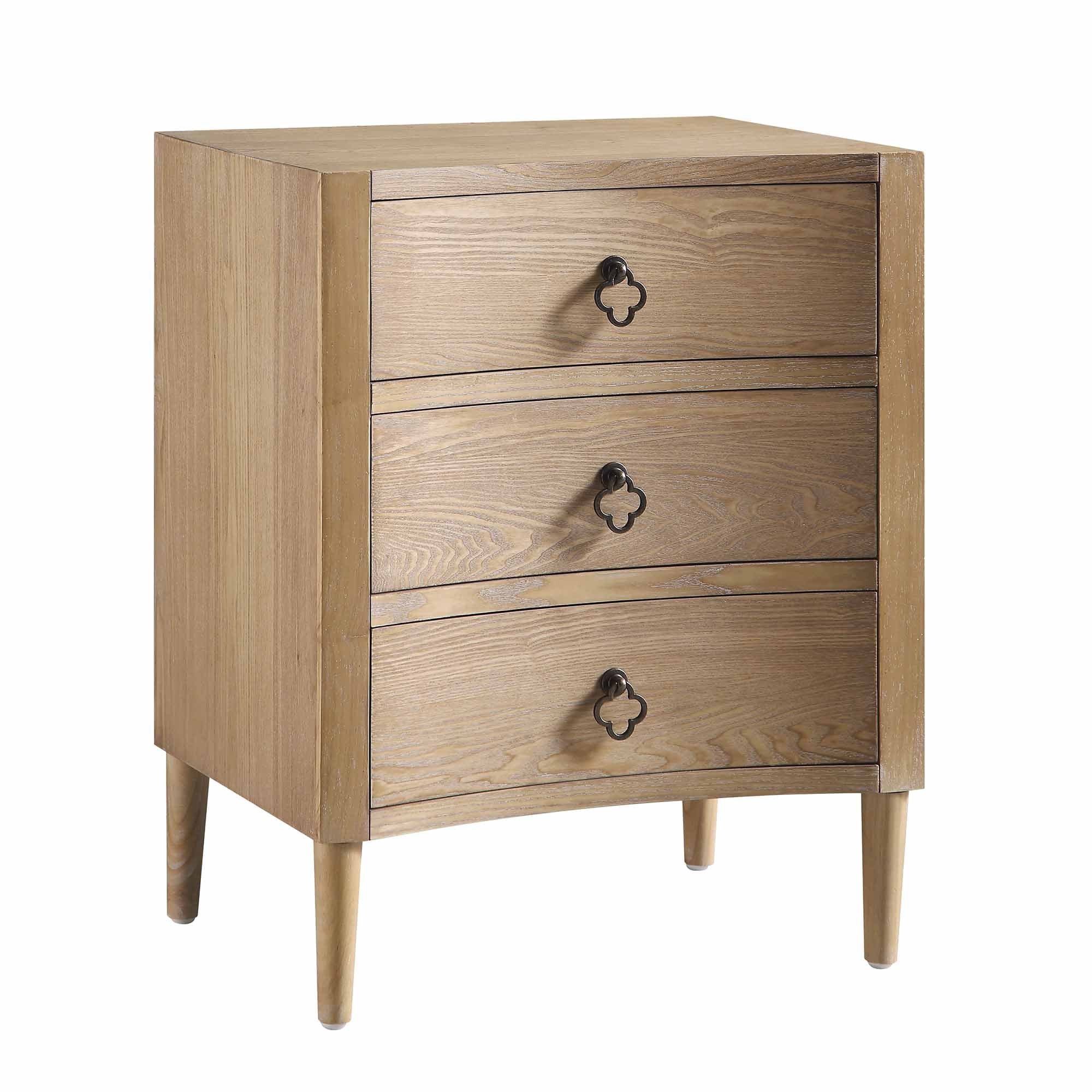Thalia Concave 3 Drawer Bedside Table, Natural - Image 5