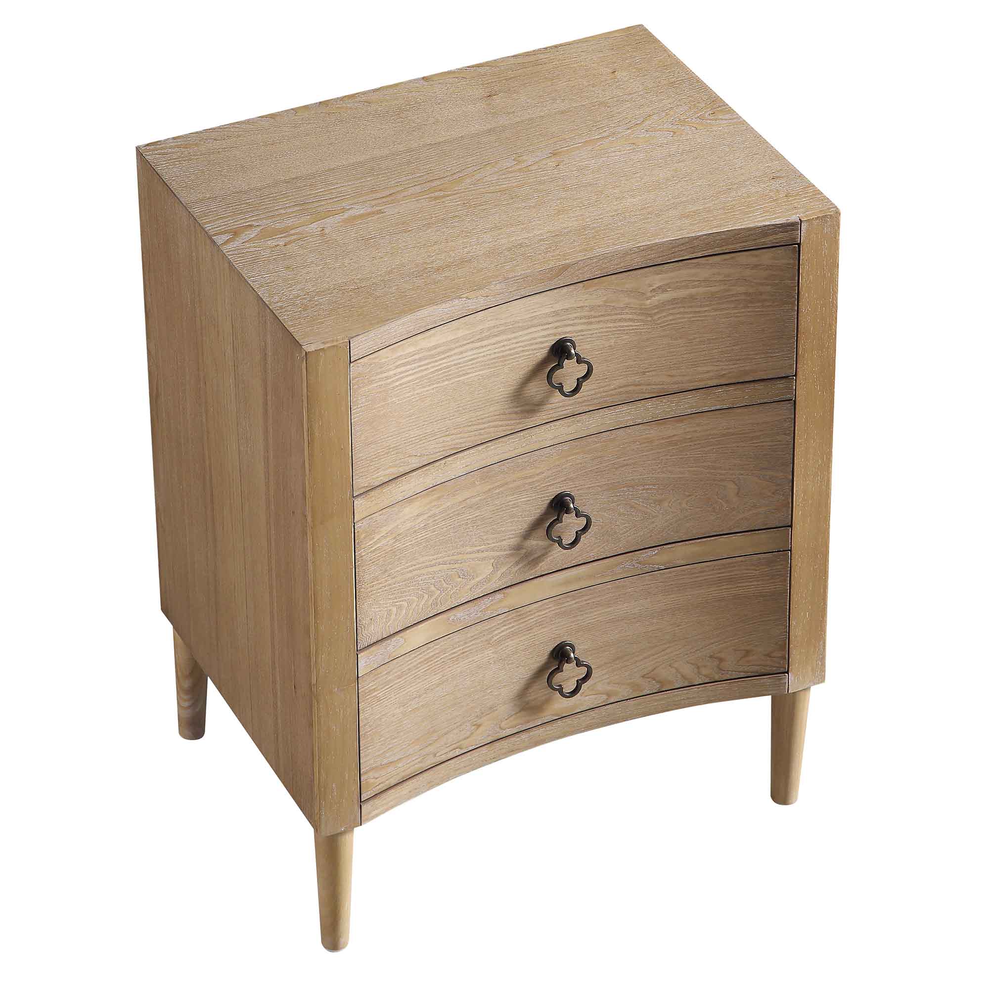 Thalia Concave 3 Drawer Bedside Table, Natural - Image 8