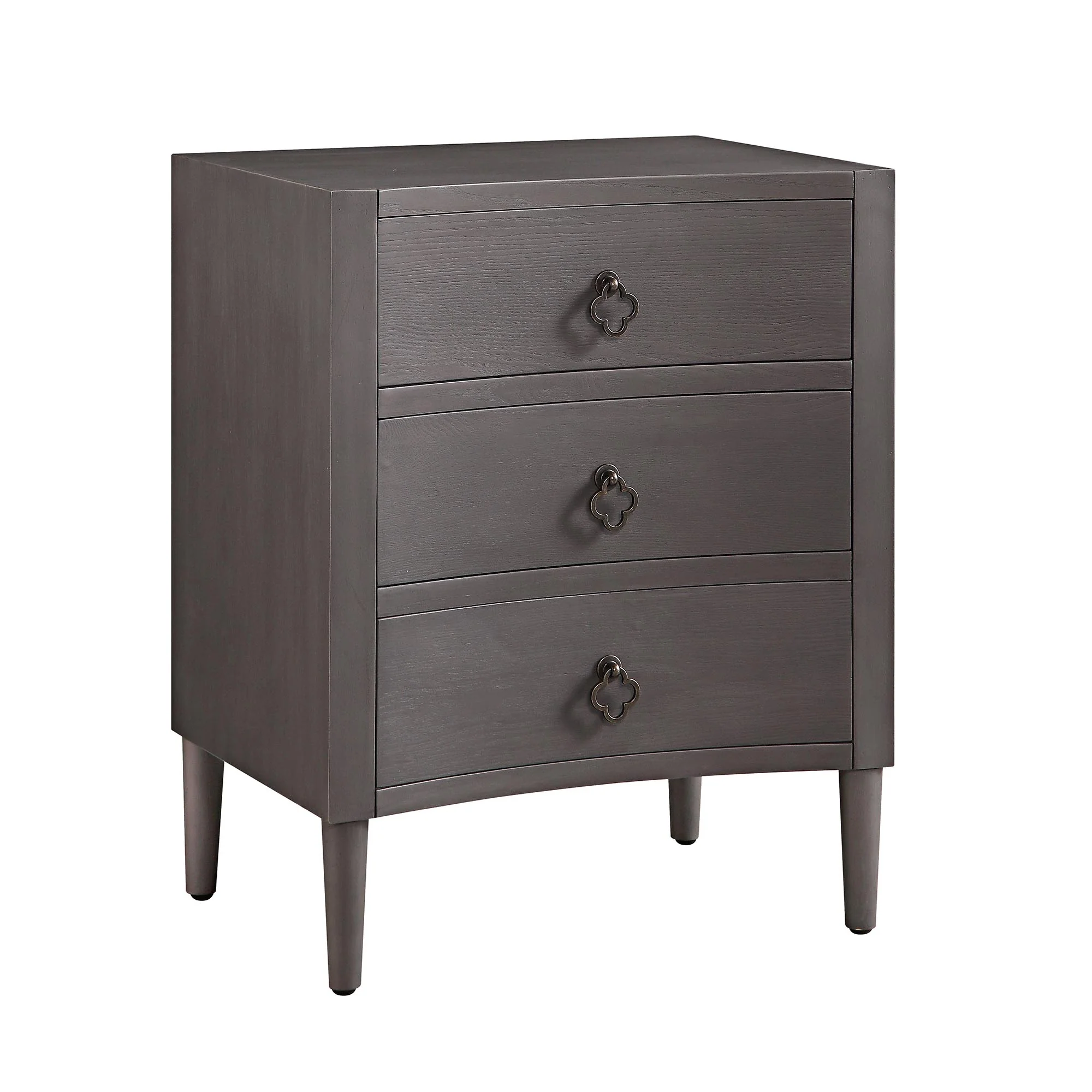 Thalia Concave 3 Drawer Bedside Table, Silver Oak - Image 5