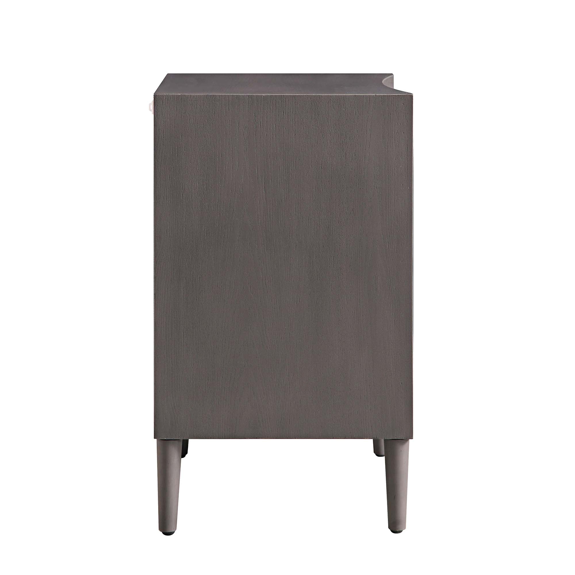 Thalia Concave 3 Drawer Bedside Table, Silver Oak - Image 9