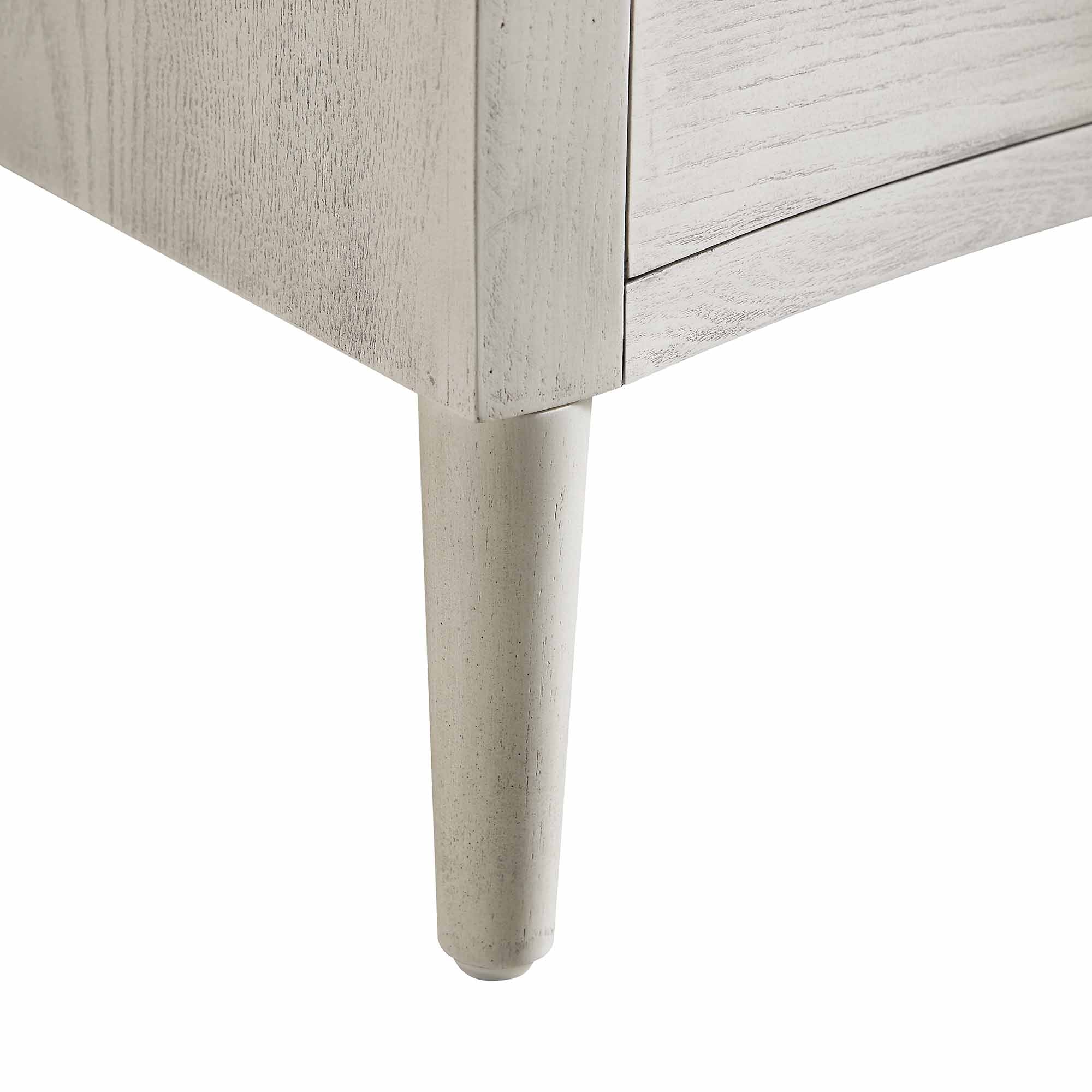 Thalia Concave 3 Drawer Bedside Table, Washed White - Image 15
