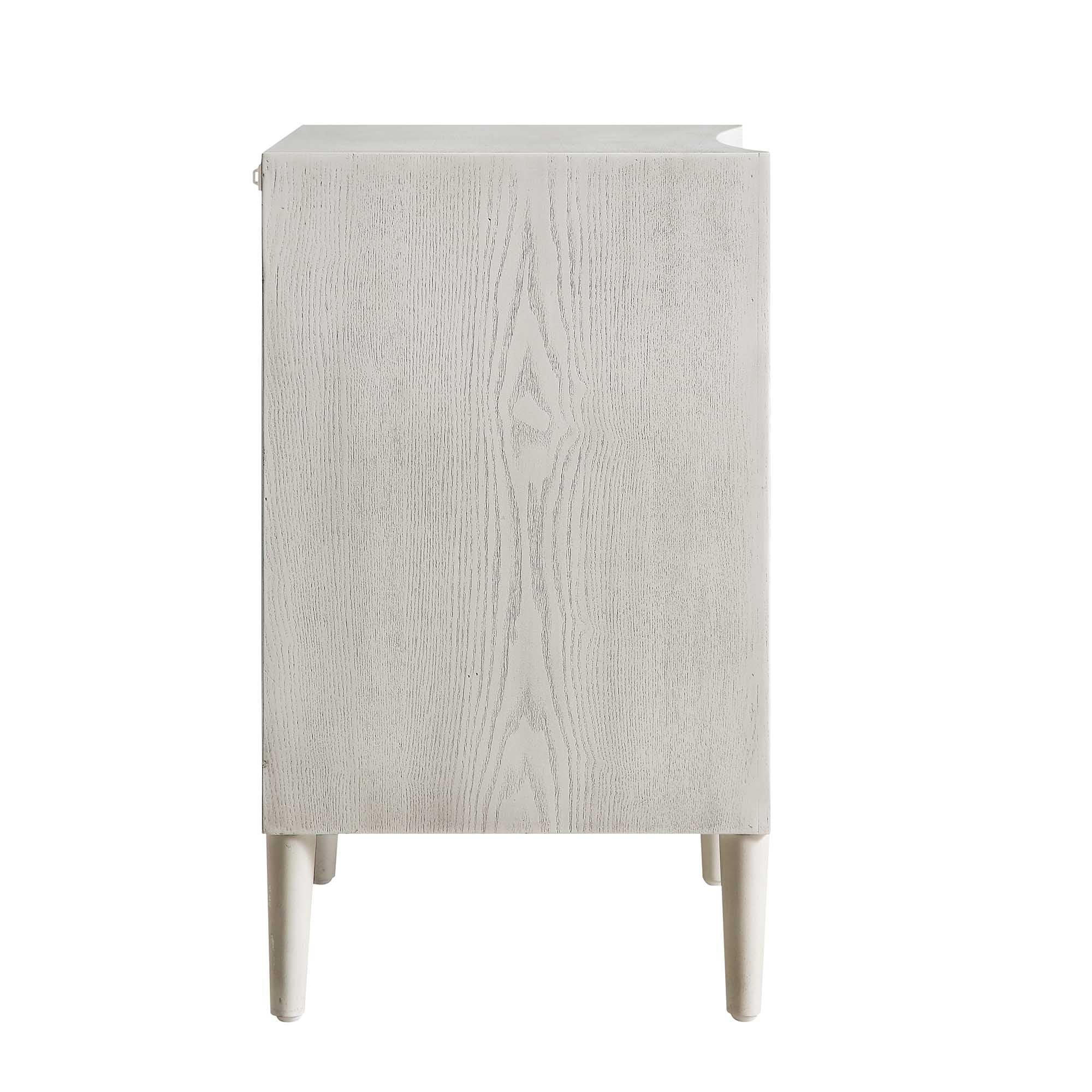 Thalia Concave 3 Drawer Bedside Table, Washed White - Image 9