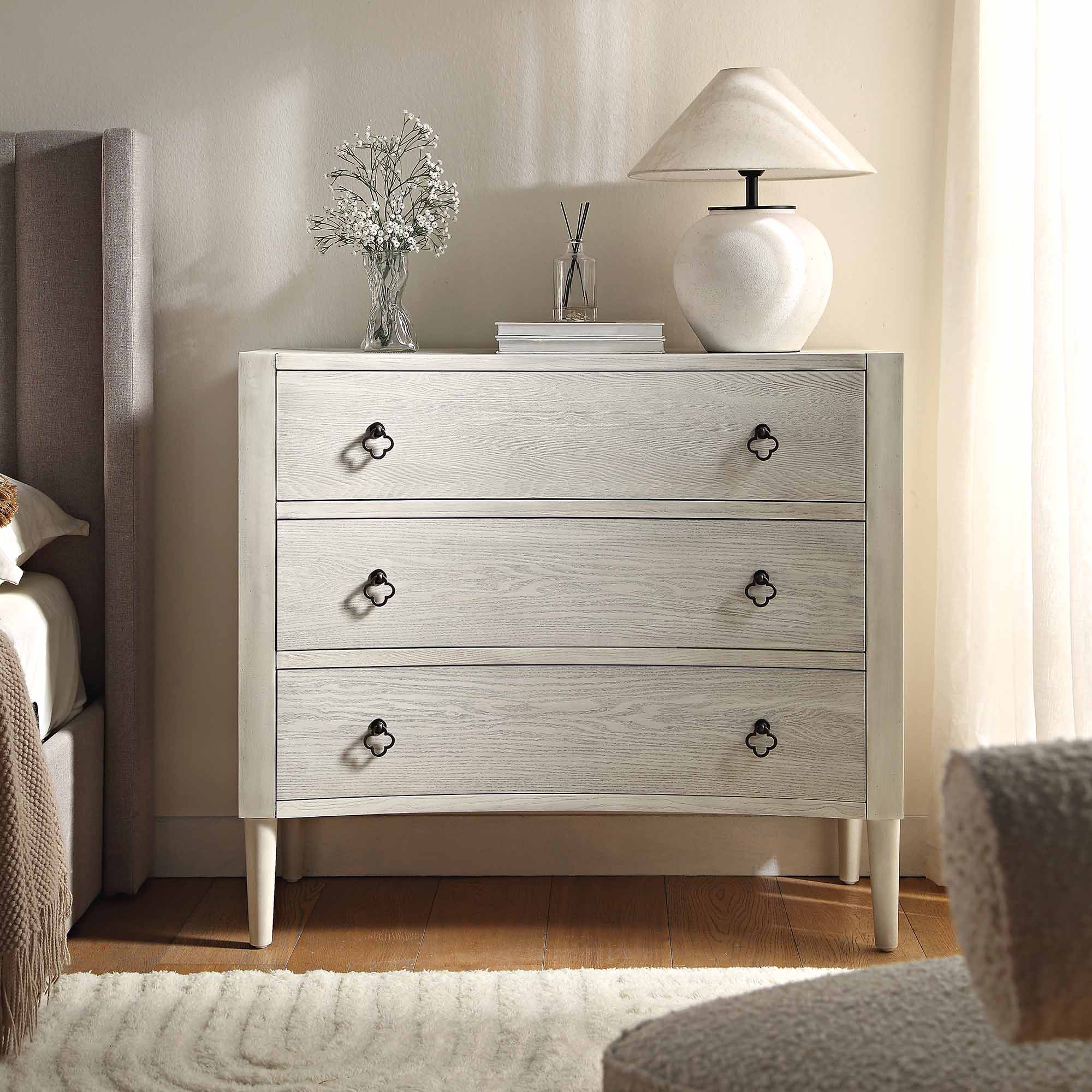 Thalia Concave Chest of Drawers, Washed White - Image 2