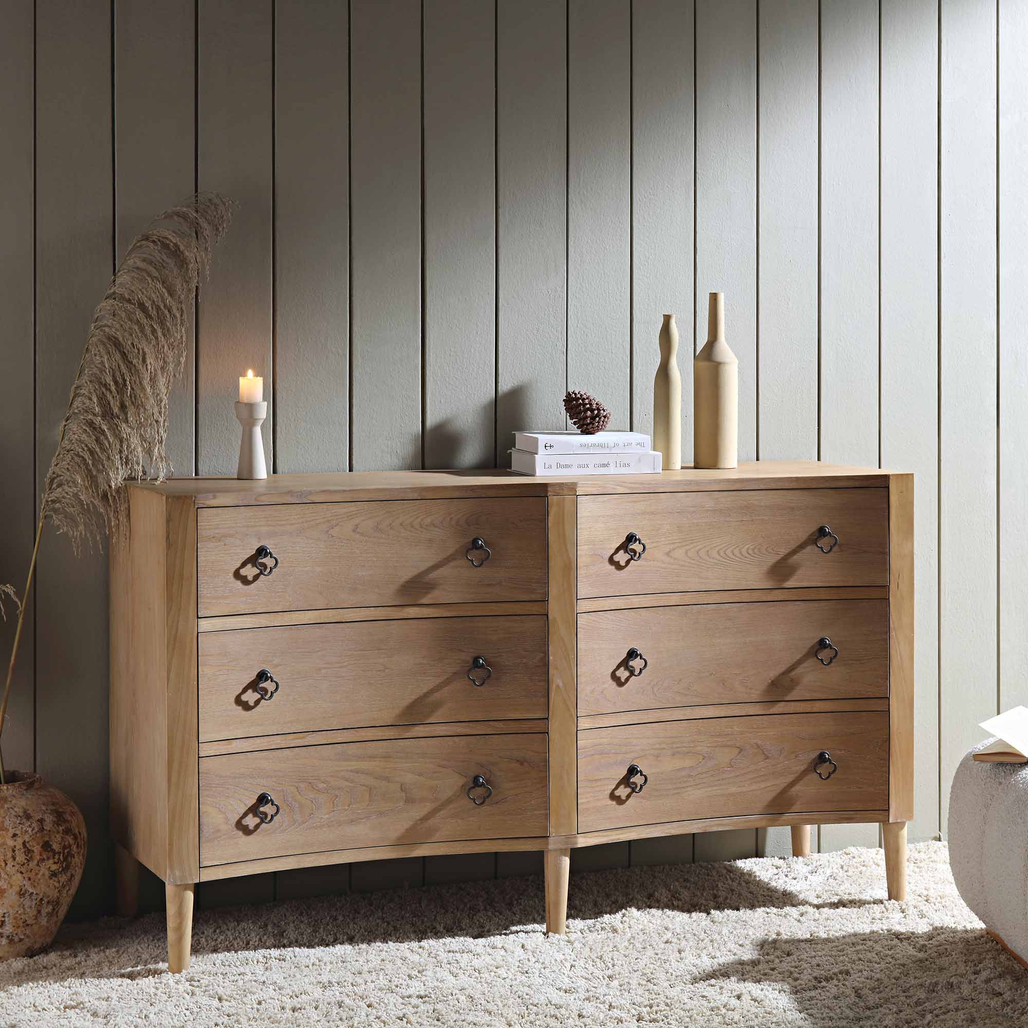 Thalia Concave Double Chest of Drawers, Natural - Image 2