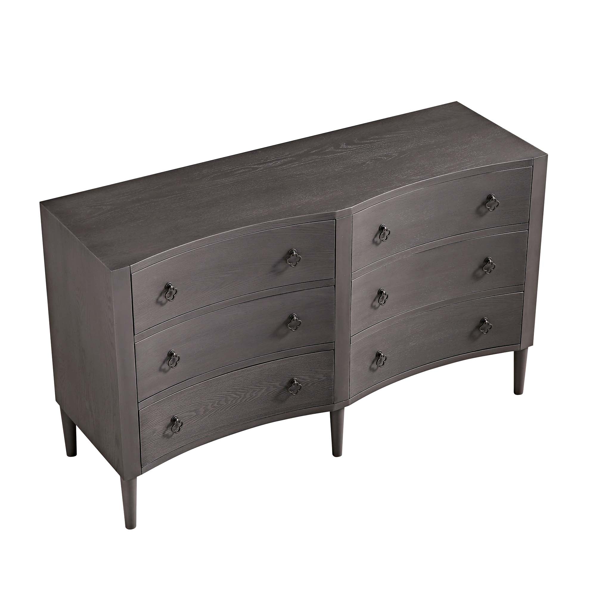 Thalia Concave Double Chest of Drawers, Silver Oak - Image 9