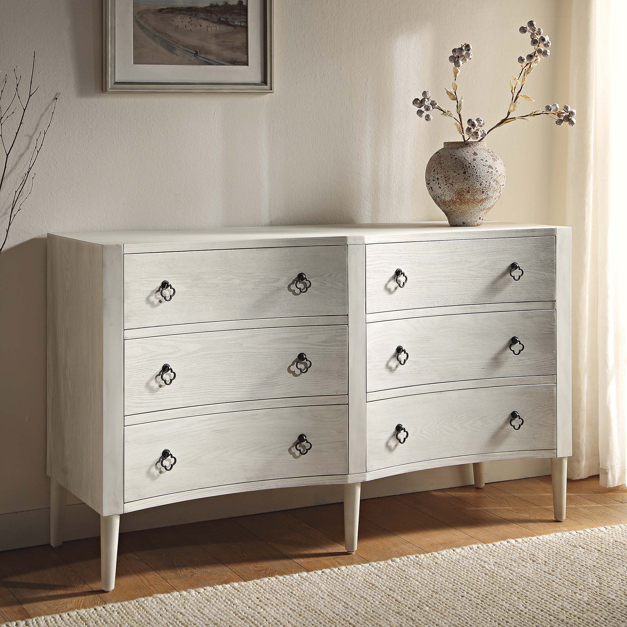 Thalia Concave Double Chest of Drawers, Washed White - Image 2
