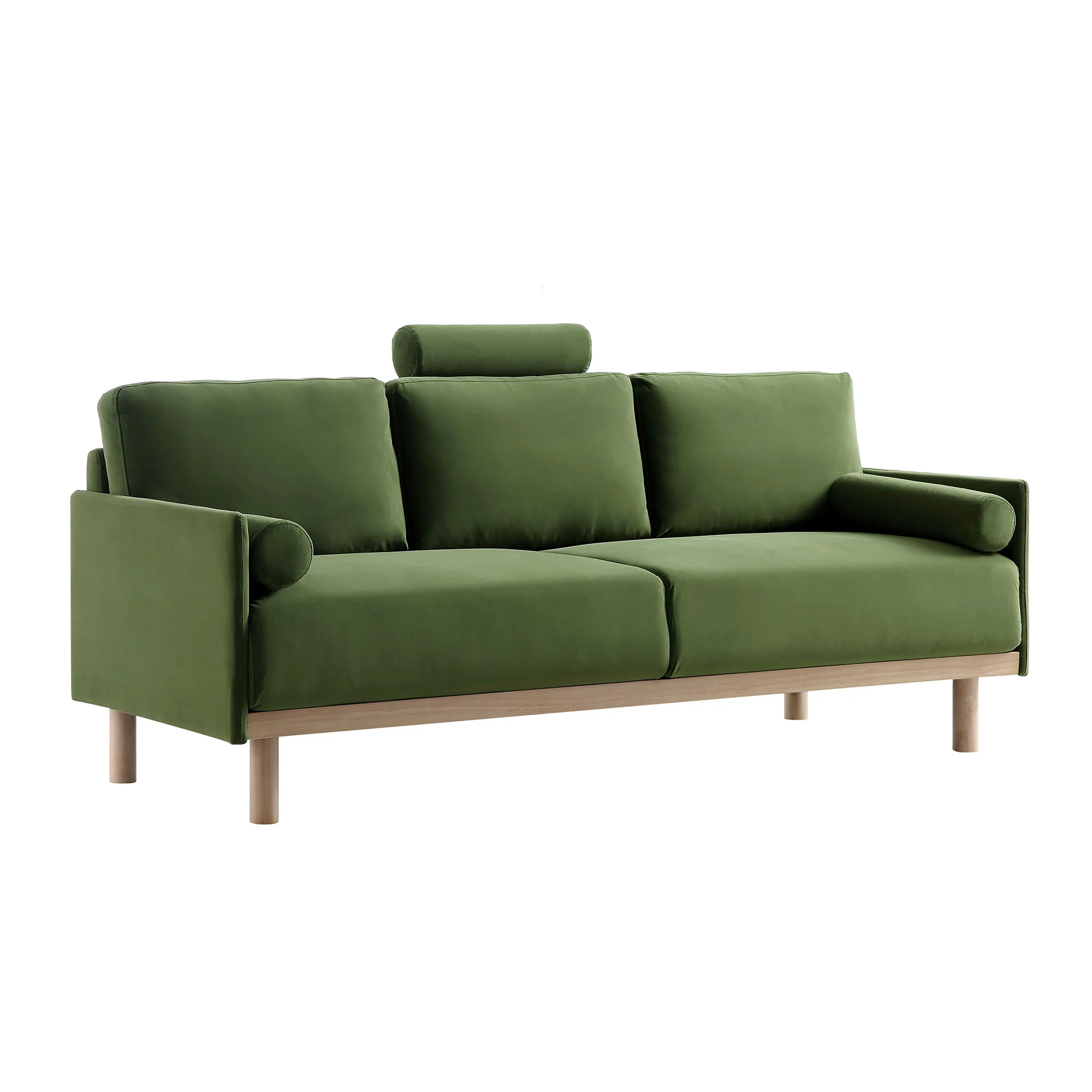 Timber Fern Green Velvet Sofa, 3-Seater - Image 7