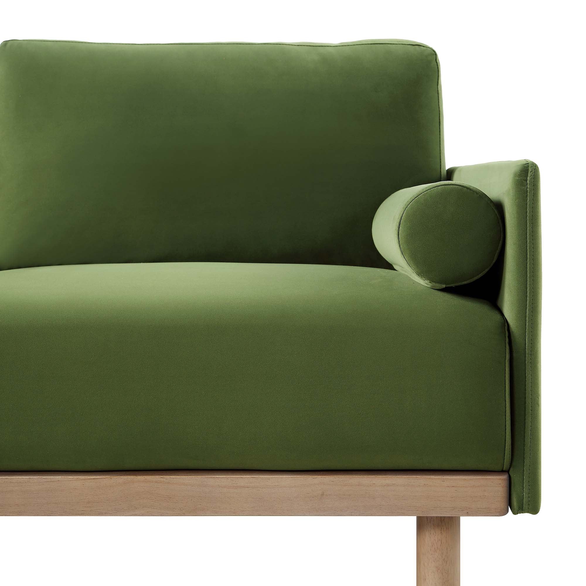 Timber Fern Green Velvet Sofa, Large 3-Seater Chaise Sofa Left Hand Facing - Image 12