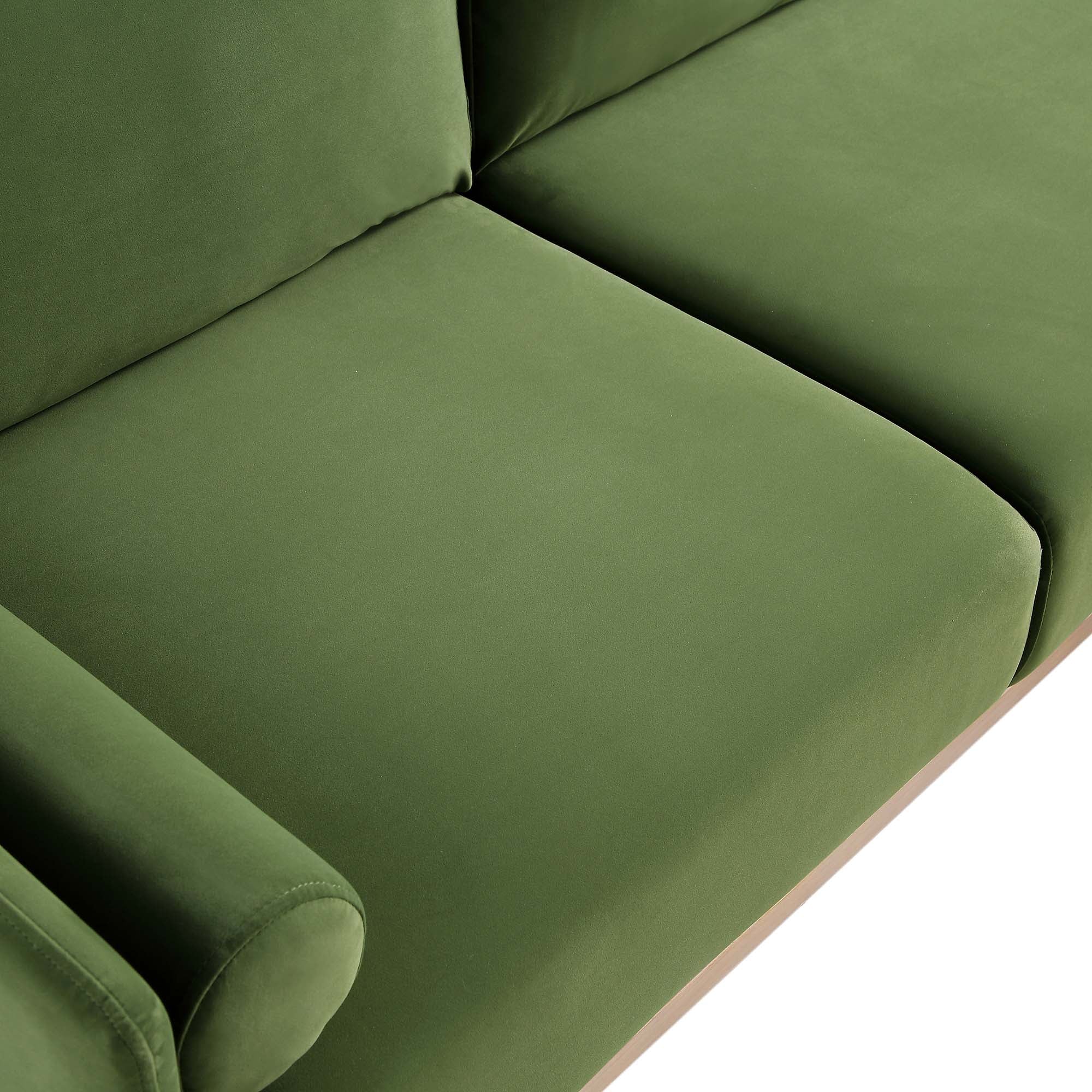 Timber Fern Green Velvet Sofa, Large 3-Seater Chaise Sofa Right Hand Facing - Image 14