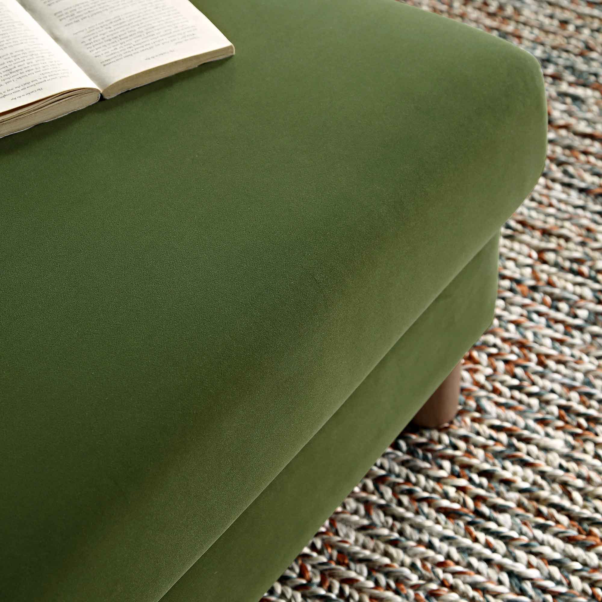 Timber Fern Green Velvet Storage Ottoman - Image 5
