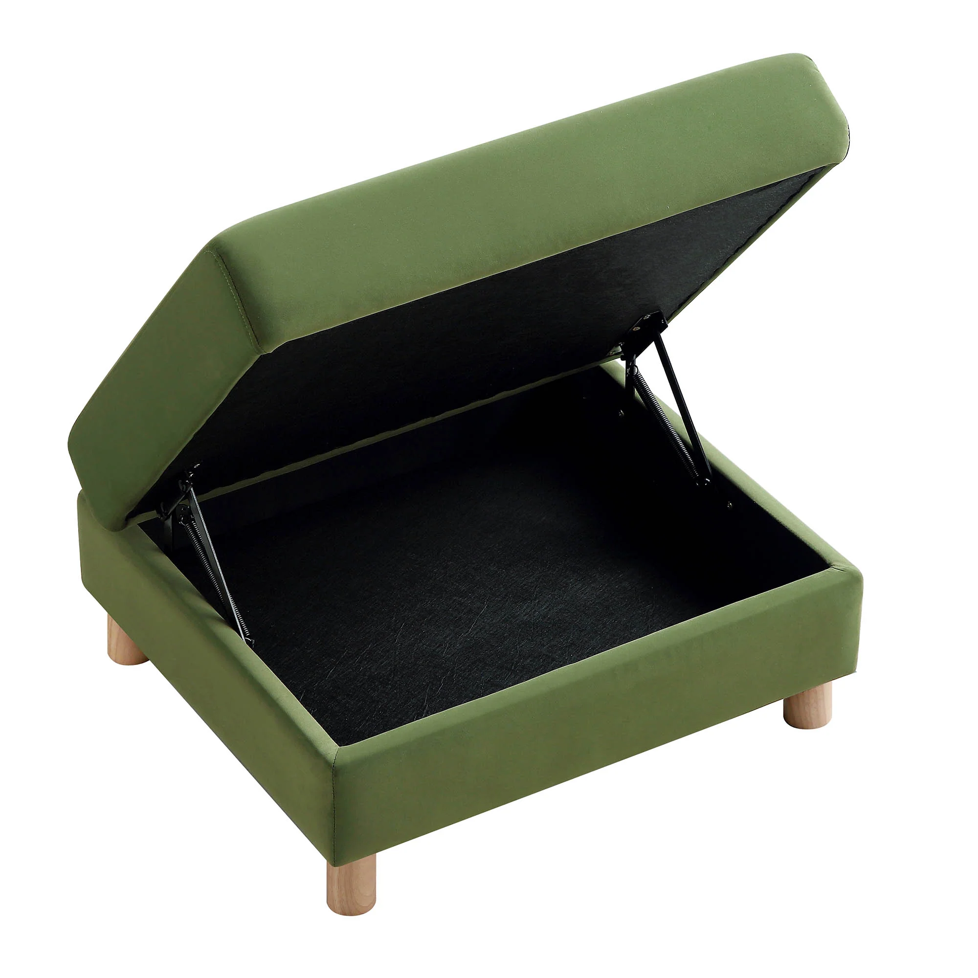 Timber Fern Green Velvet Storage Ottoman - Image 9