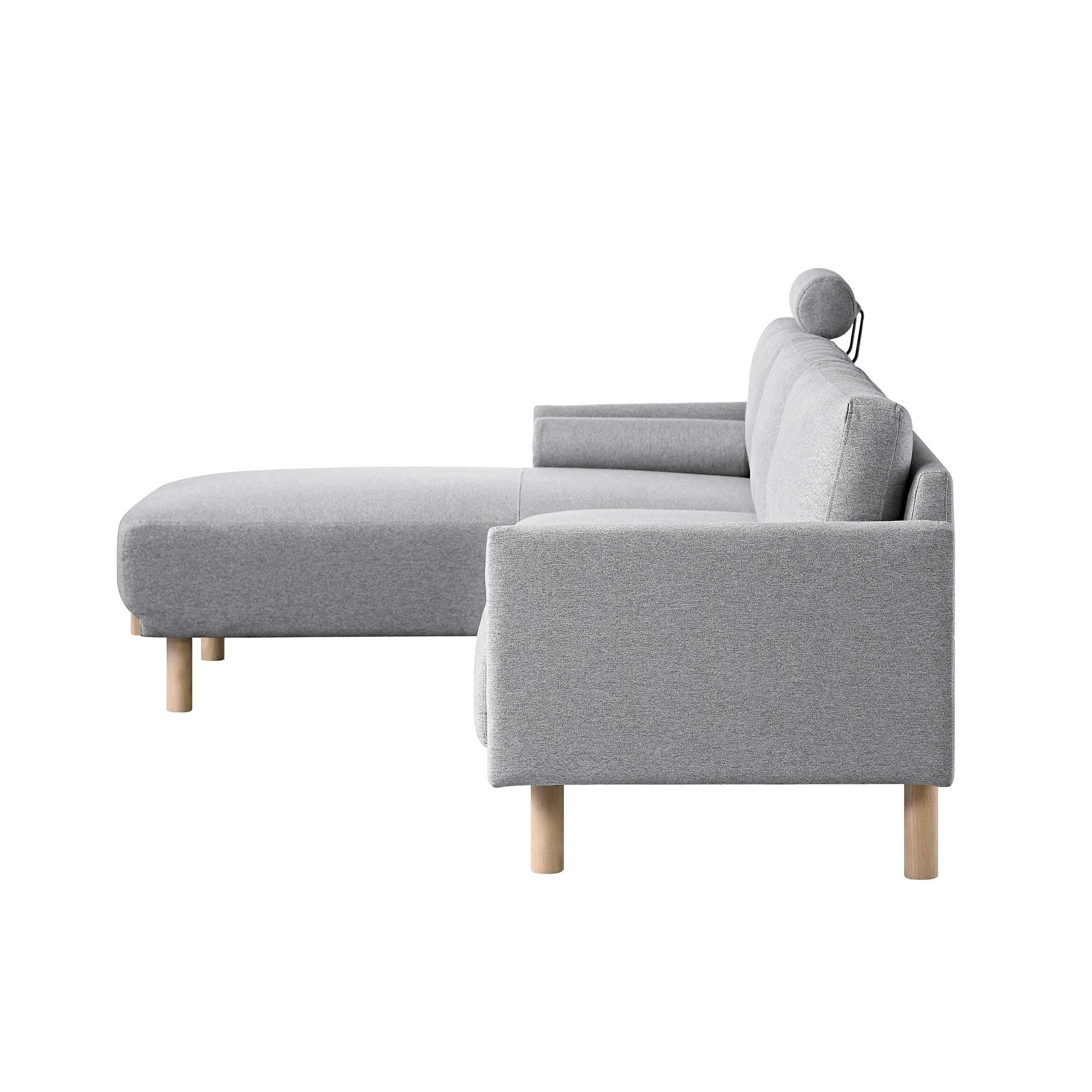Timber Grey Marl Fabric Sofa, Large 3-Seater Chaise Sofa Left Hand Facing - Image 11