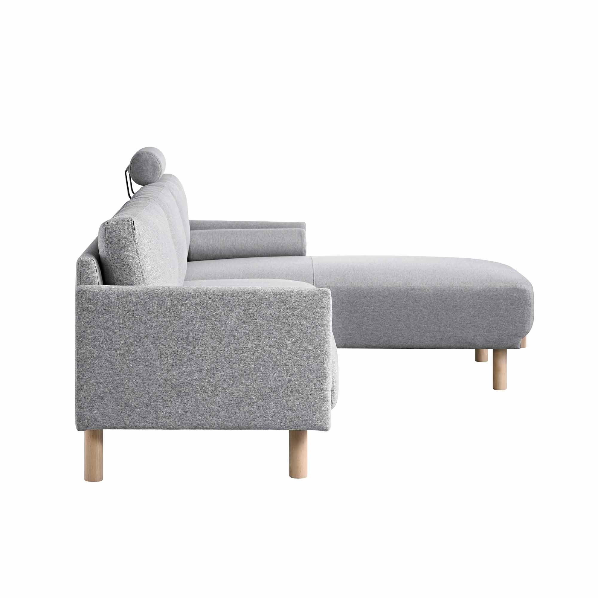 Timber Grey Marl Fabric Sofa, Large 3-Seater Chaise Sofa Right Hand Facing - Image 9