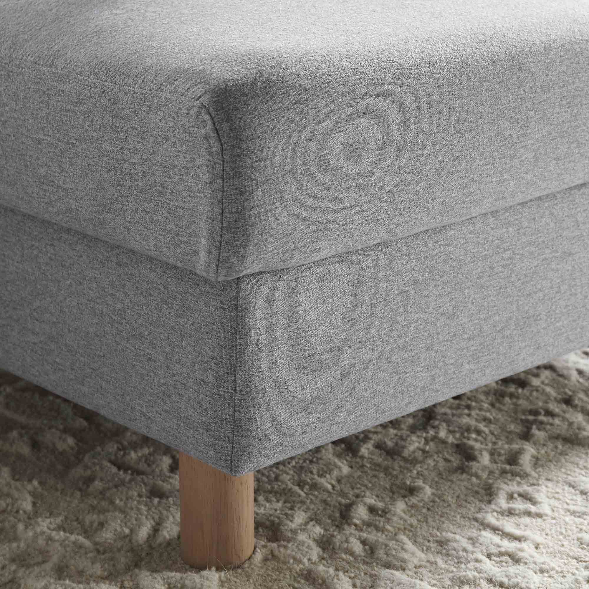 Timber Grey Marl Fabric Storage Ottoman - Image 5