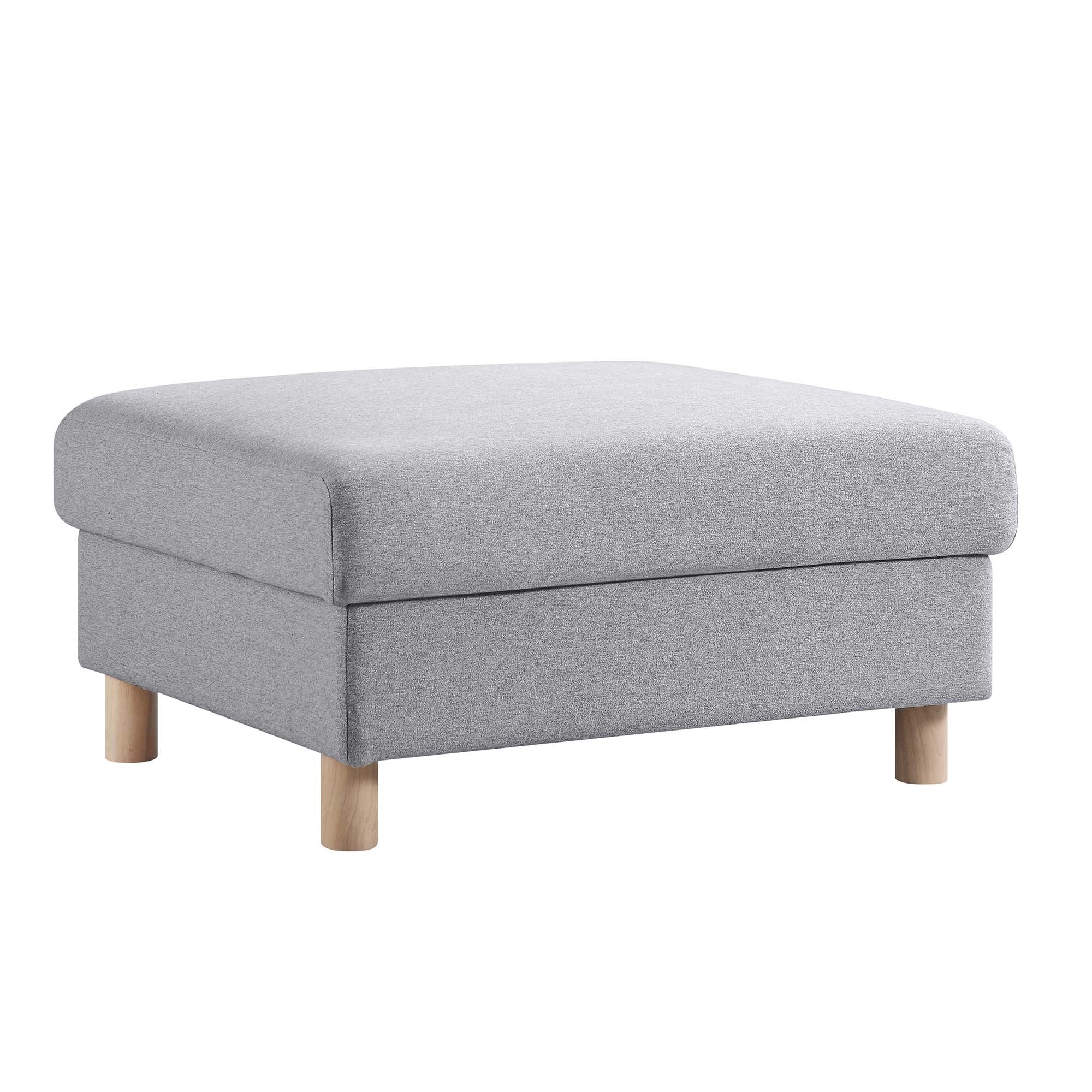Timber Grey Marl Fabric Storage Ottoman - Image 7