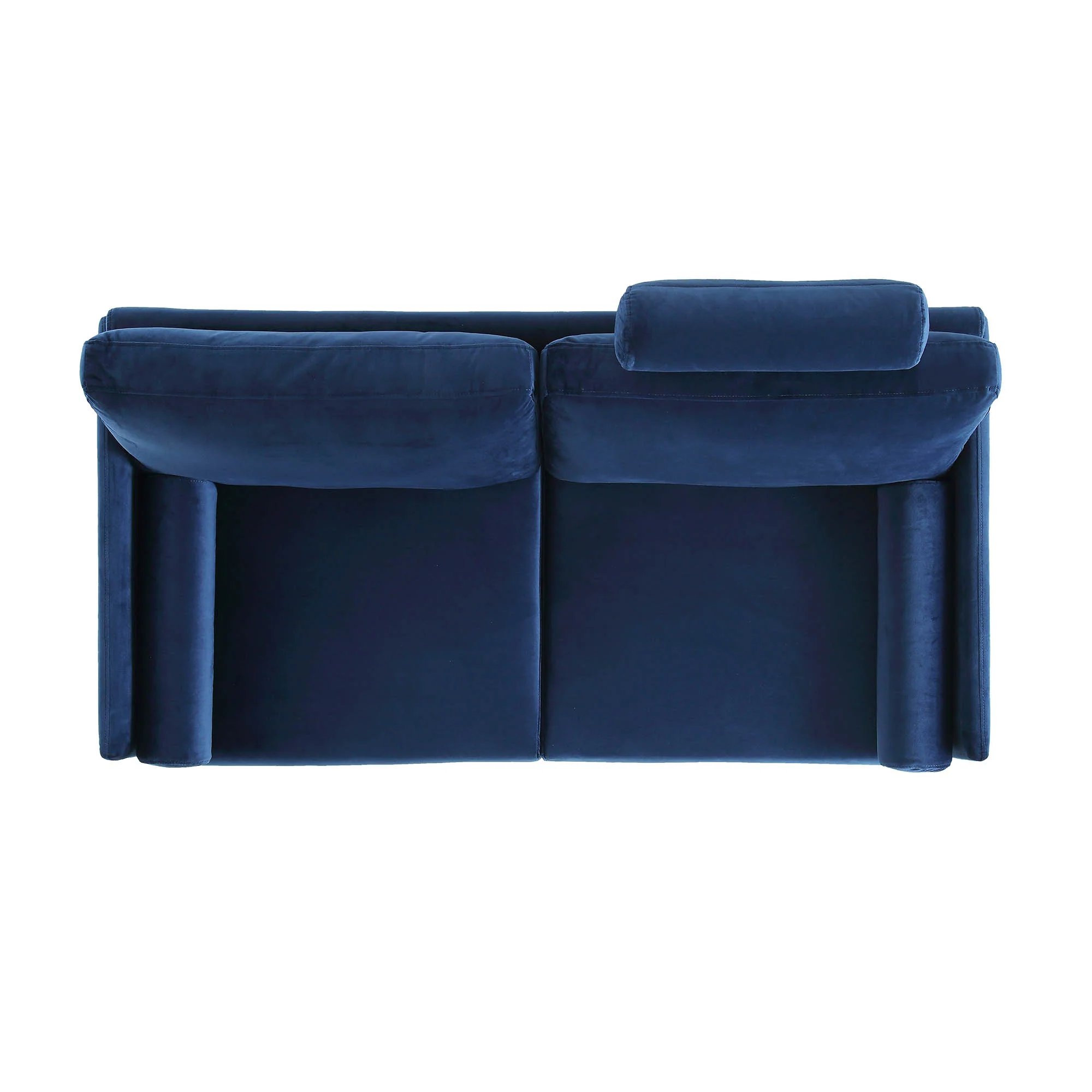 Timber Navy Blue Velvet Sofa, 2-Seater - Image 7