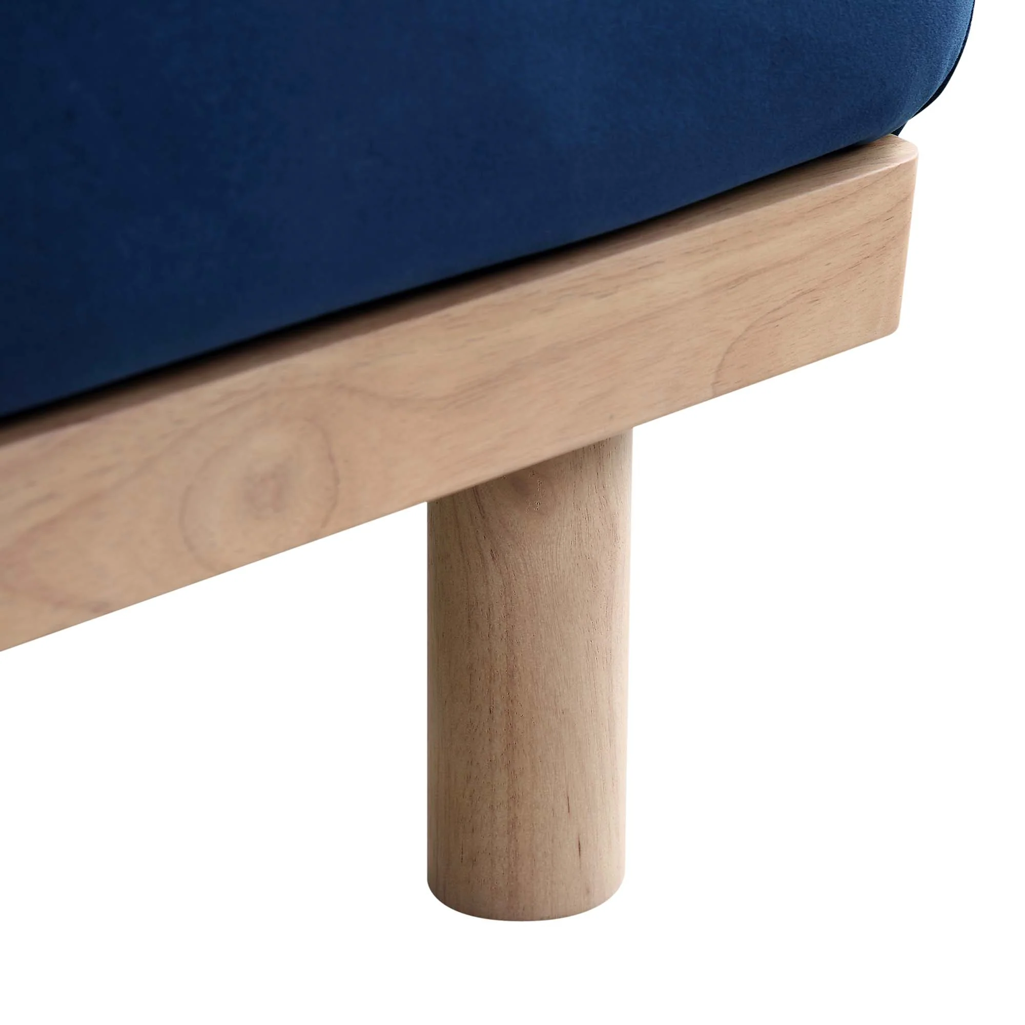 Timber Navy Blue Velvet Sofa, Large 3-Seater Chaise Sofa Right Hand Facing - Image 14