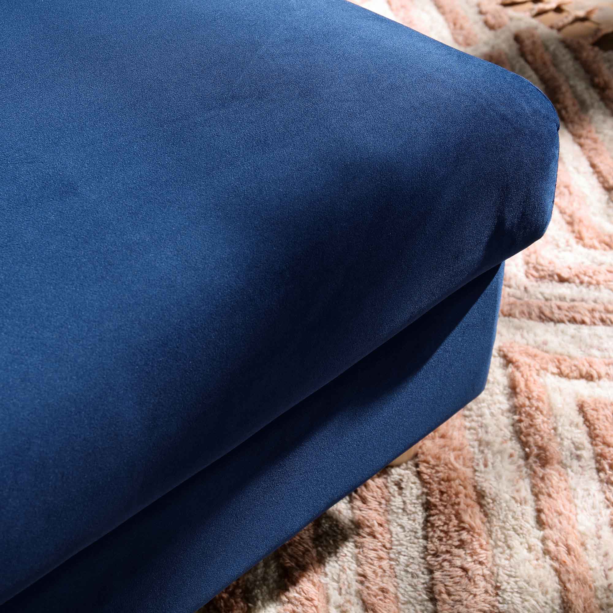 Timber Navy Blue Velvet Storage Ottoman - Image 4