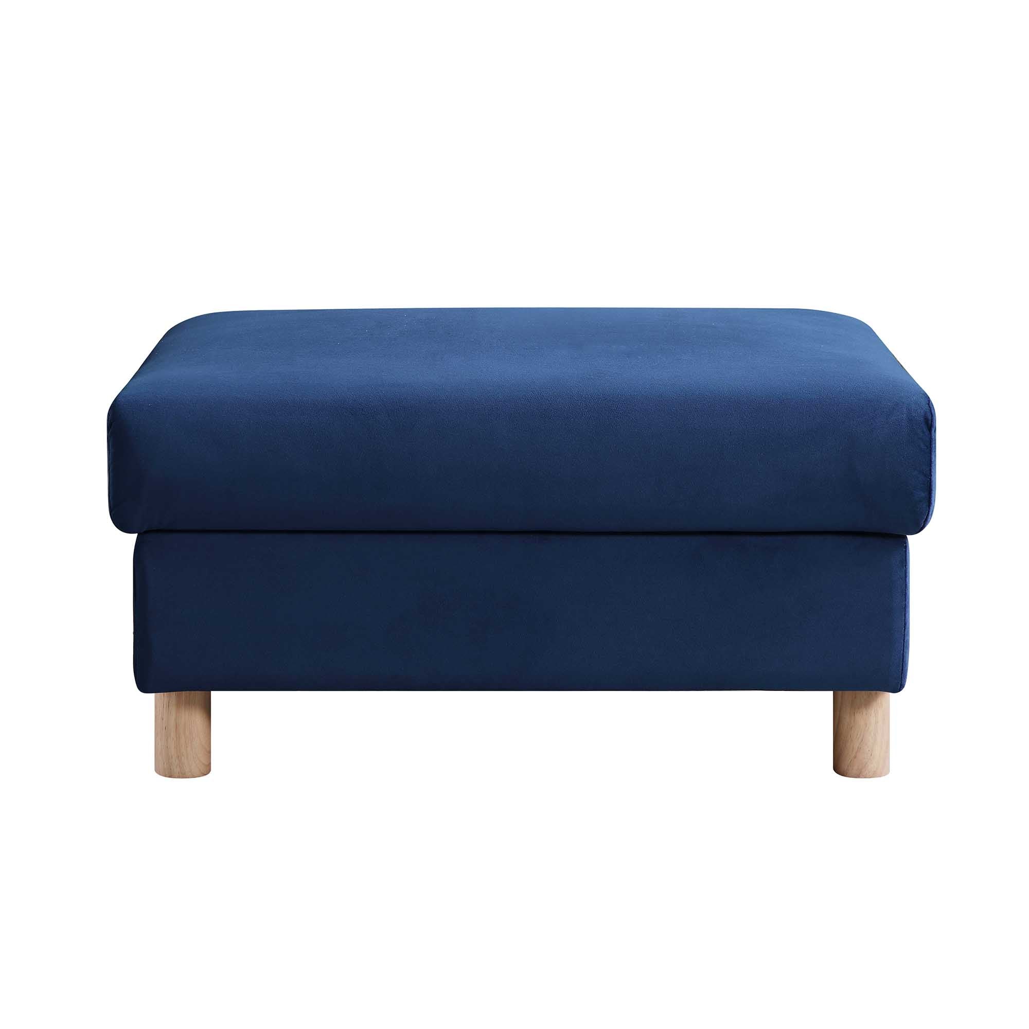 Timber Navy Blue Velvet Storage Ottoman - Image 6