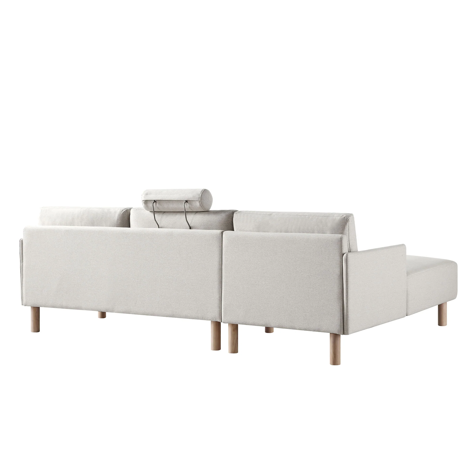 Timber Oatmeal Fabric Sofa, Large 3-Seater Chaise Sofa Left Hand Facing - Image 11