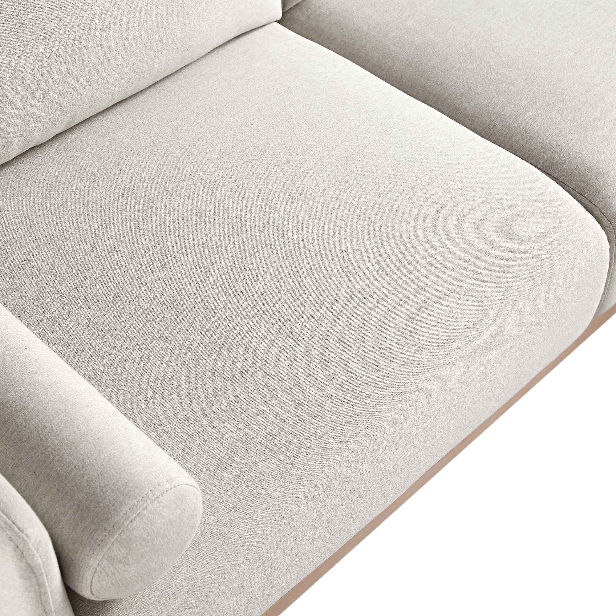 Timber Oatmeal Fabric Sofa, Large 3-Seater Chaise Sofa Left Hand Facing - Image 13