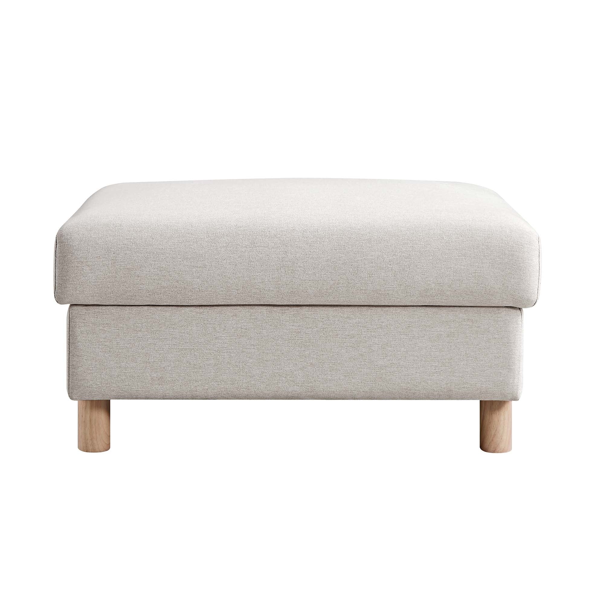 Timber Oatmeal Fabric Storage Ottoman - Image 5