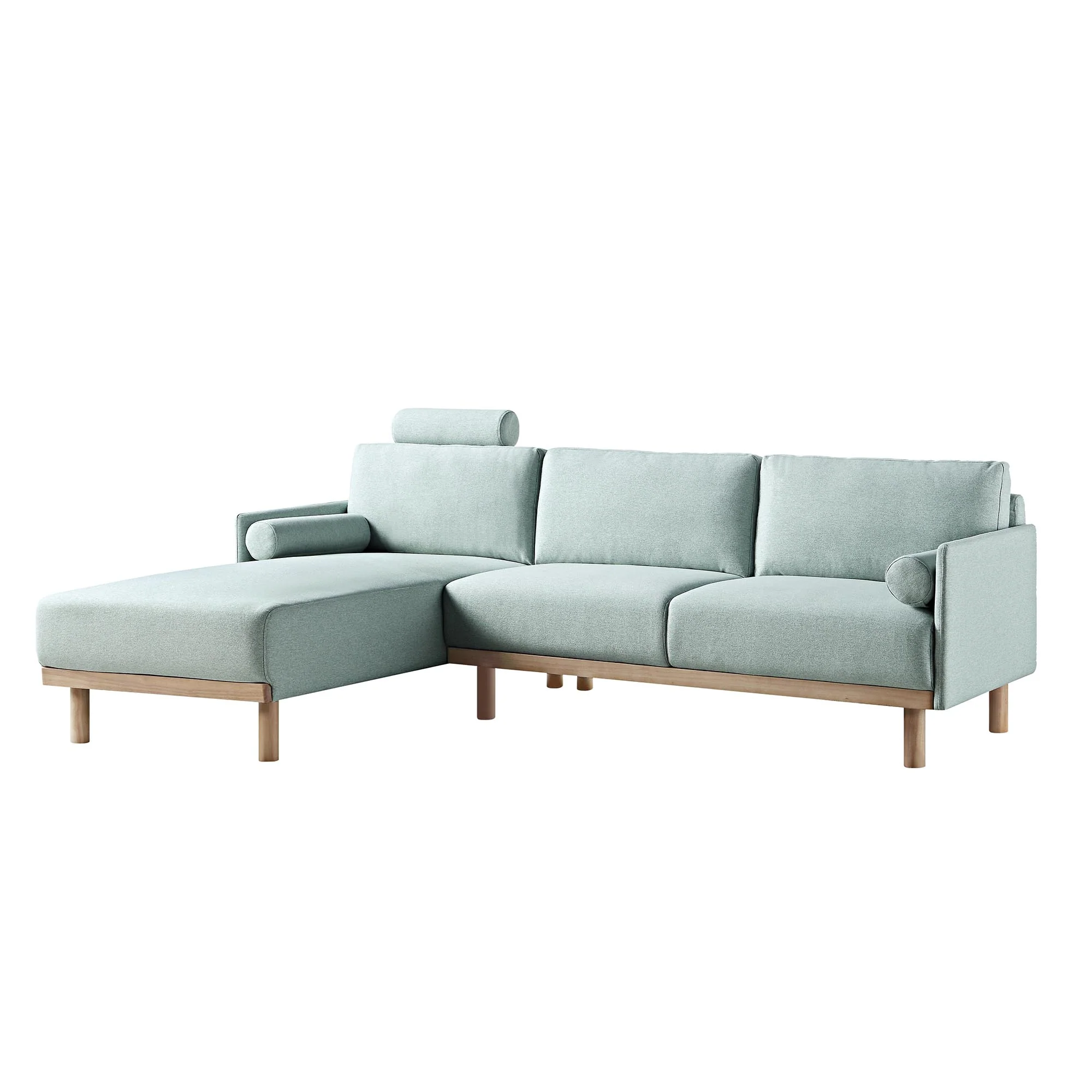 Timber Sage Green Fabric Sofa, Large 3-Seater Chaise Sofa Left Hand Facing - Image 5