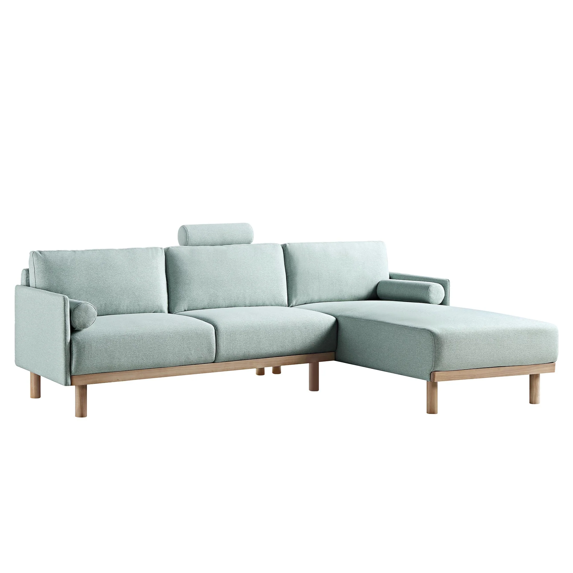 Timber Sage Green Fabric Sofa, Large 3-Seater Chaise Sofa Right Hand Facing - Image 5