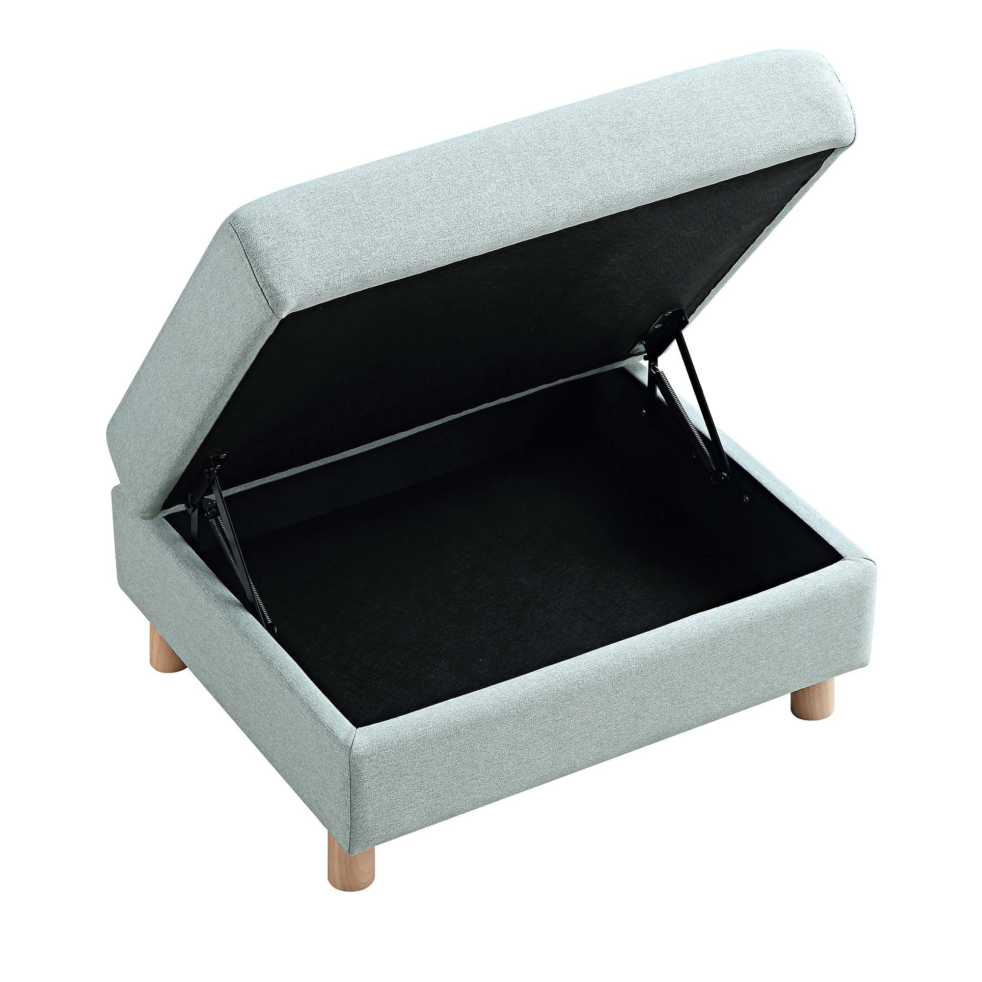 Timber Sage Green Fabric Storage Ottoman - Image 9