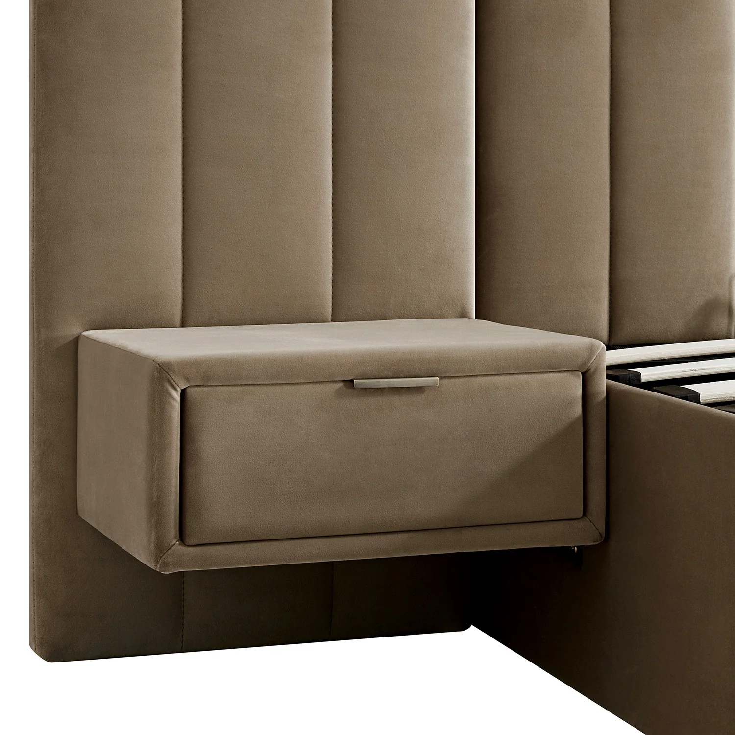 Tremezzo Oversized Ottoman Storage Bed, Taupe Velvet - Image 17