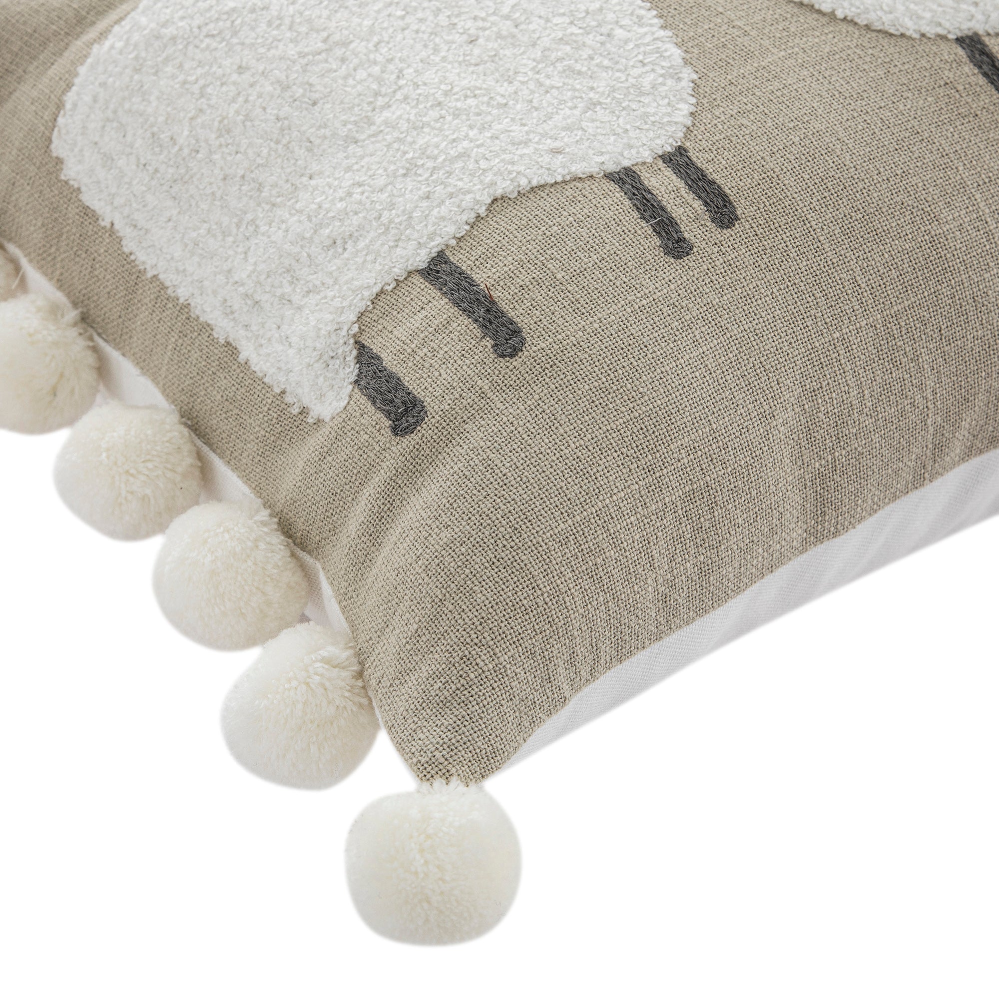 Country Collection Trio Of Sheep Wool Embroidered Cushion - Image 6
