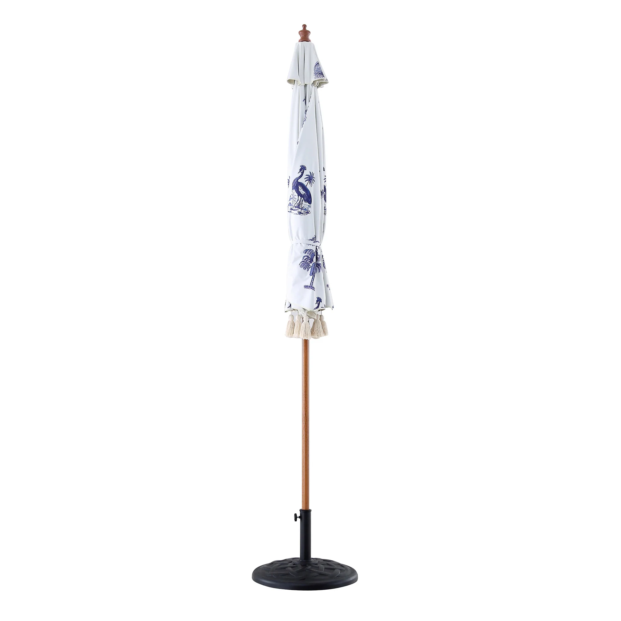 Tropical Pattern 2.6M Octagonal Tassel Parasol with Aluminium Tilt - Image 8