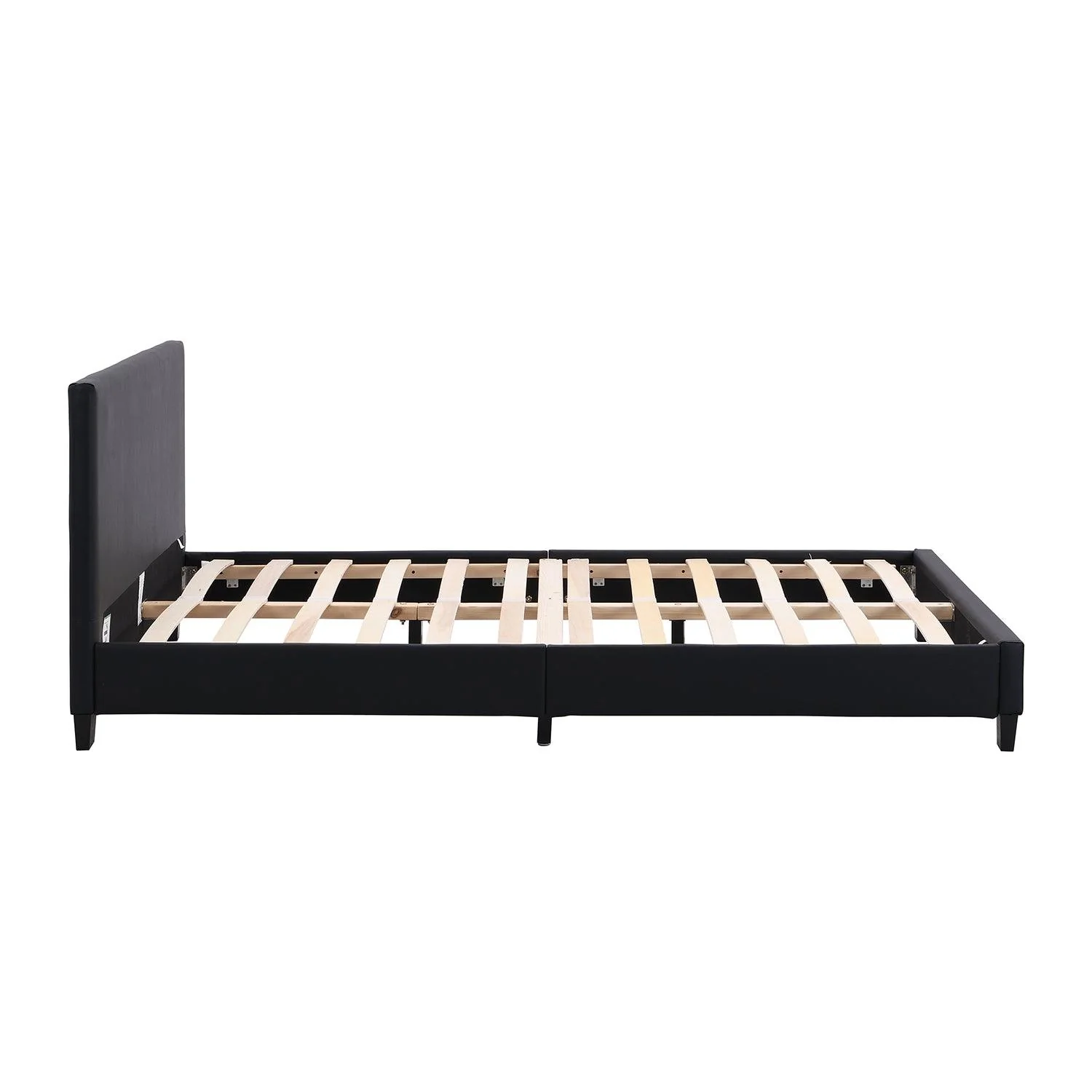 URSA Black PU Leather Bed Frame with LED on Footend - Image 4