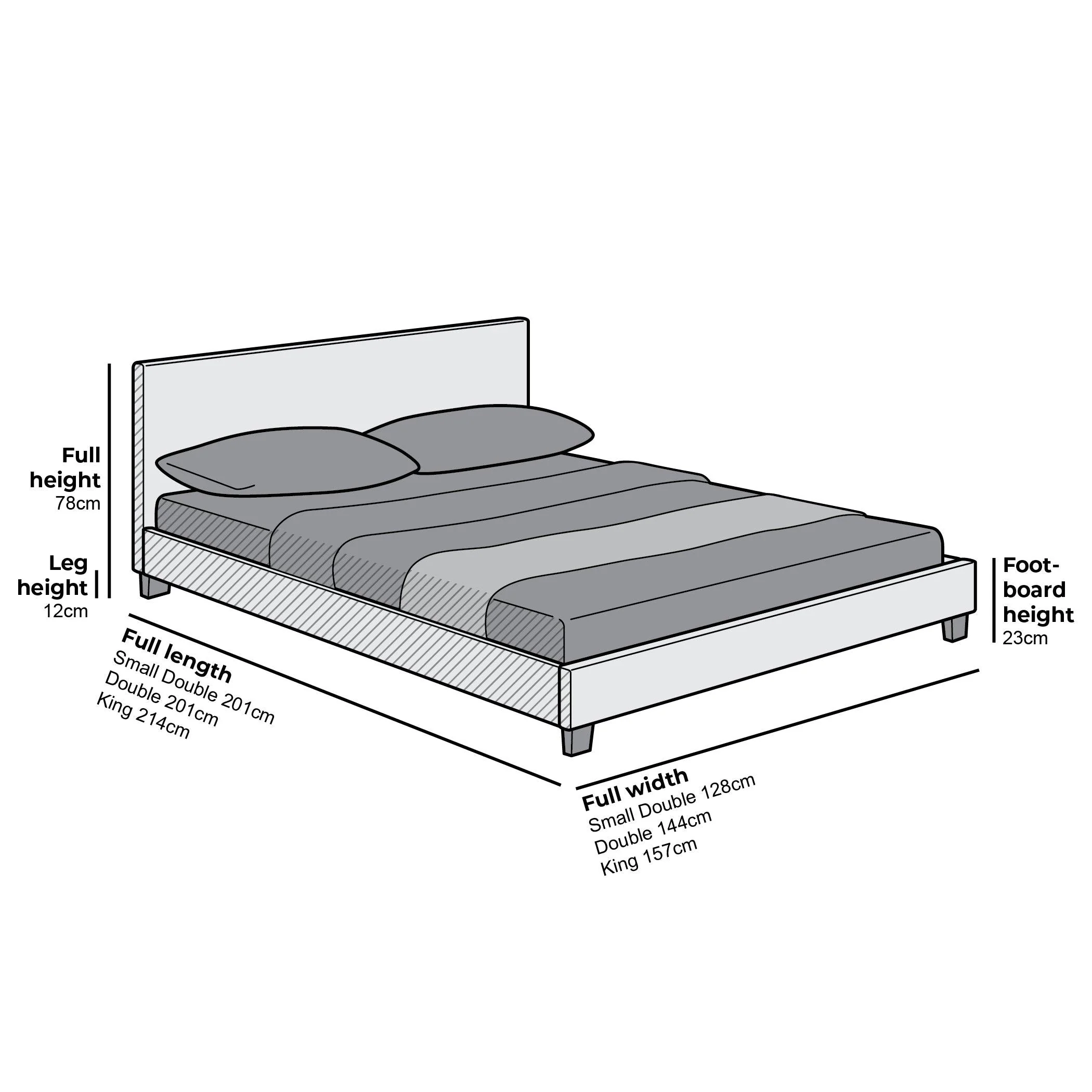 URSA White PU Leather Bed Frame with LED on Footend - Image 5