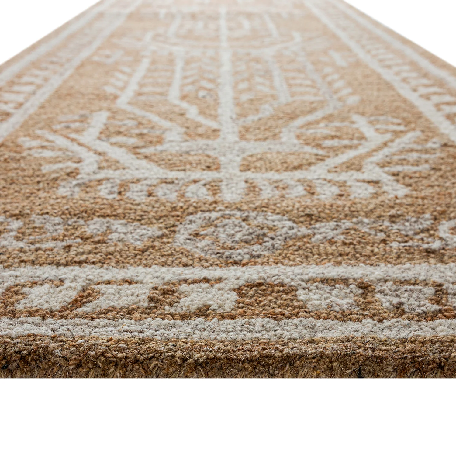 Varanasi Rust Traditional Hand Tufted Wool Runner - Image 4