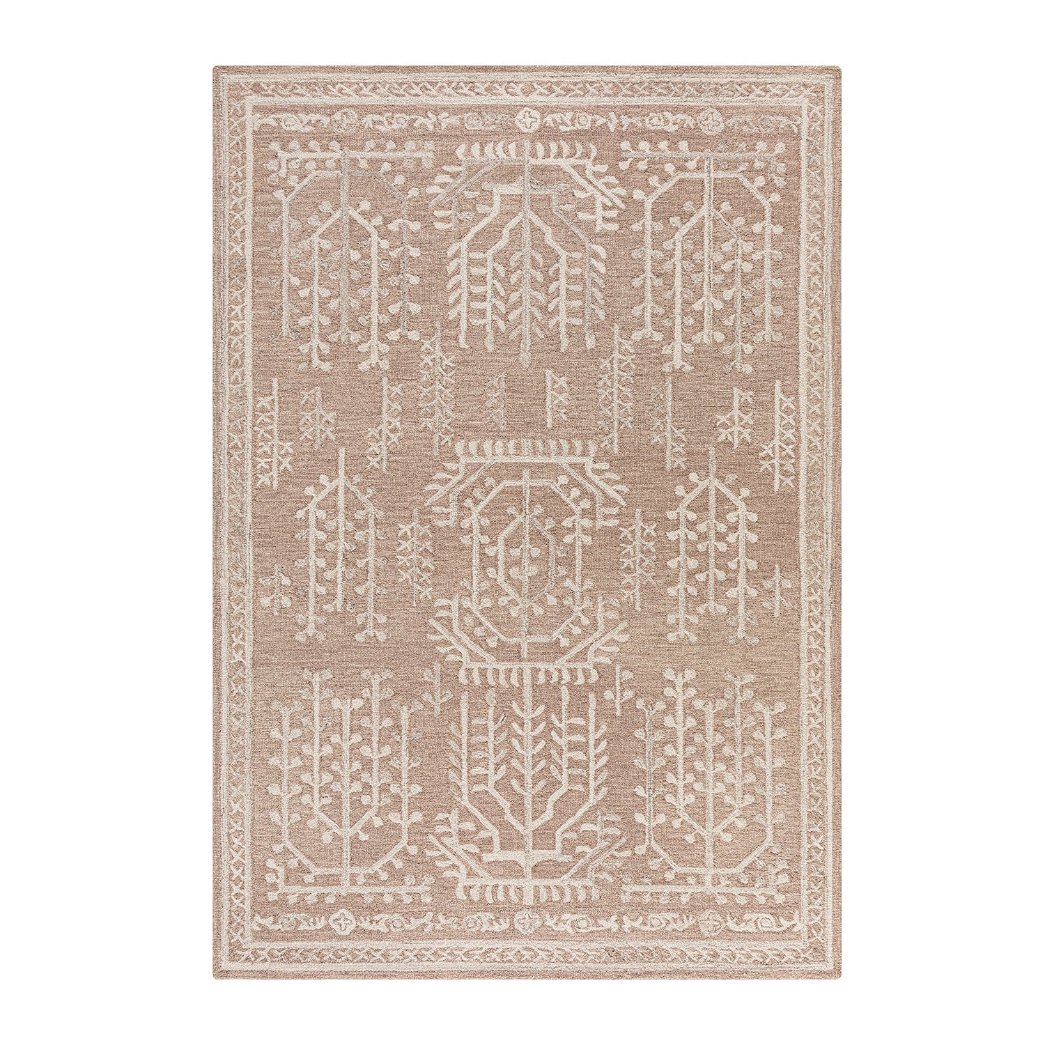 Varanasi Taupe Traditional Hand Tufted Wool Rug
